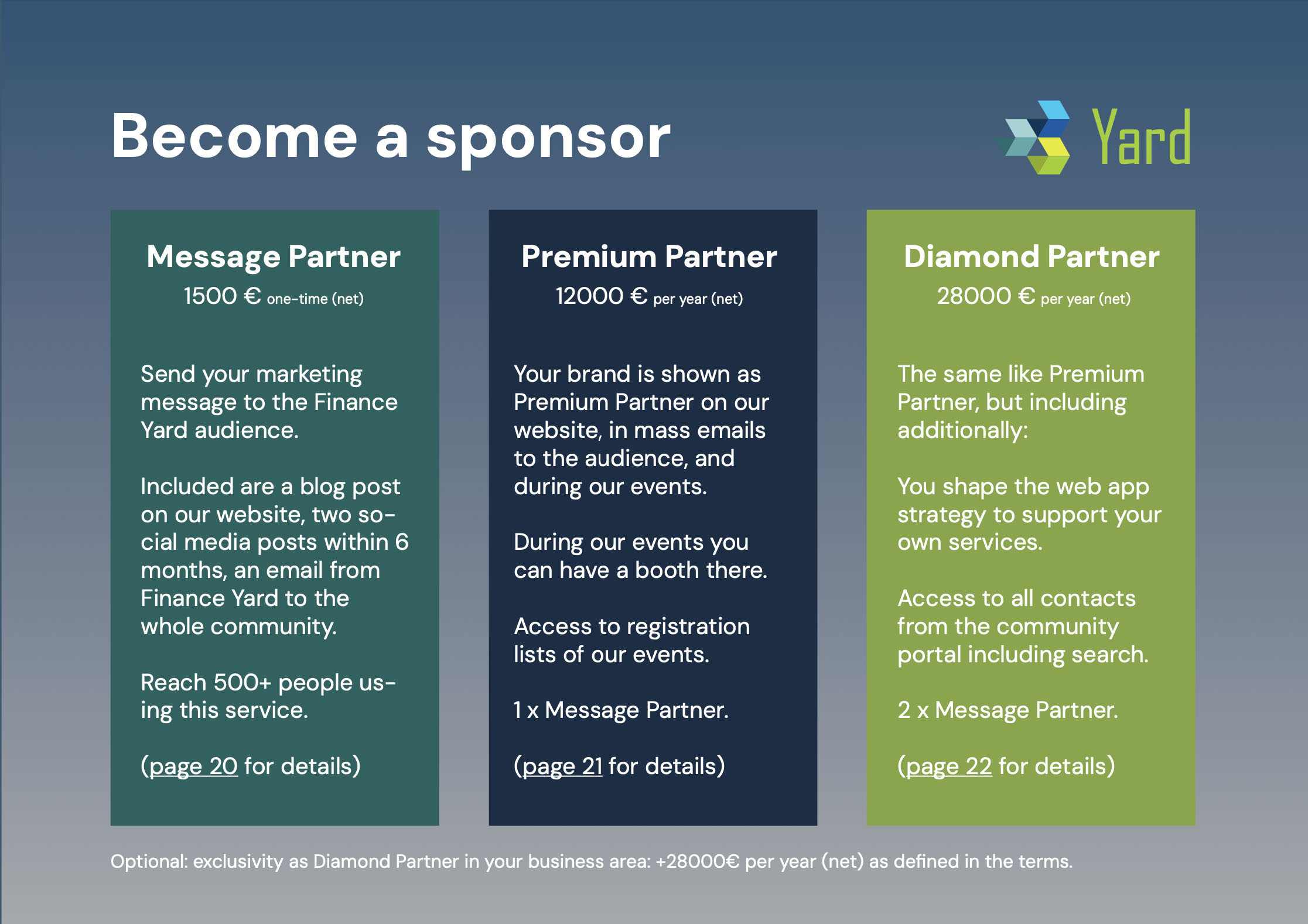 Become a sponsor