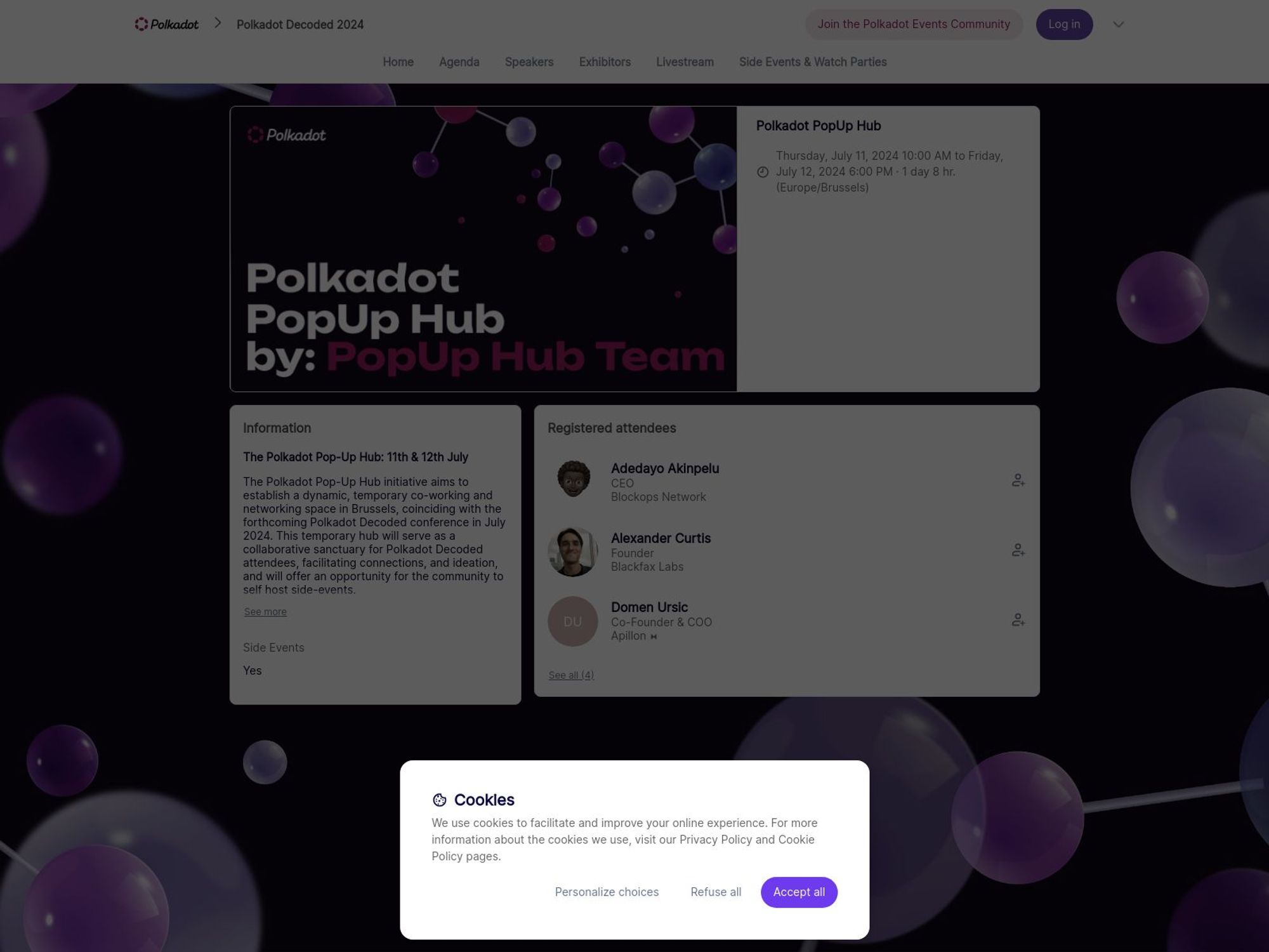 Polkadot PopUp Hub screenshot