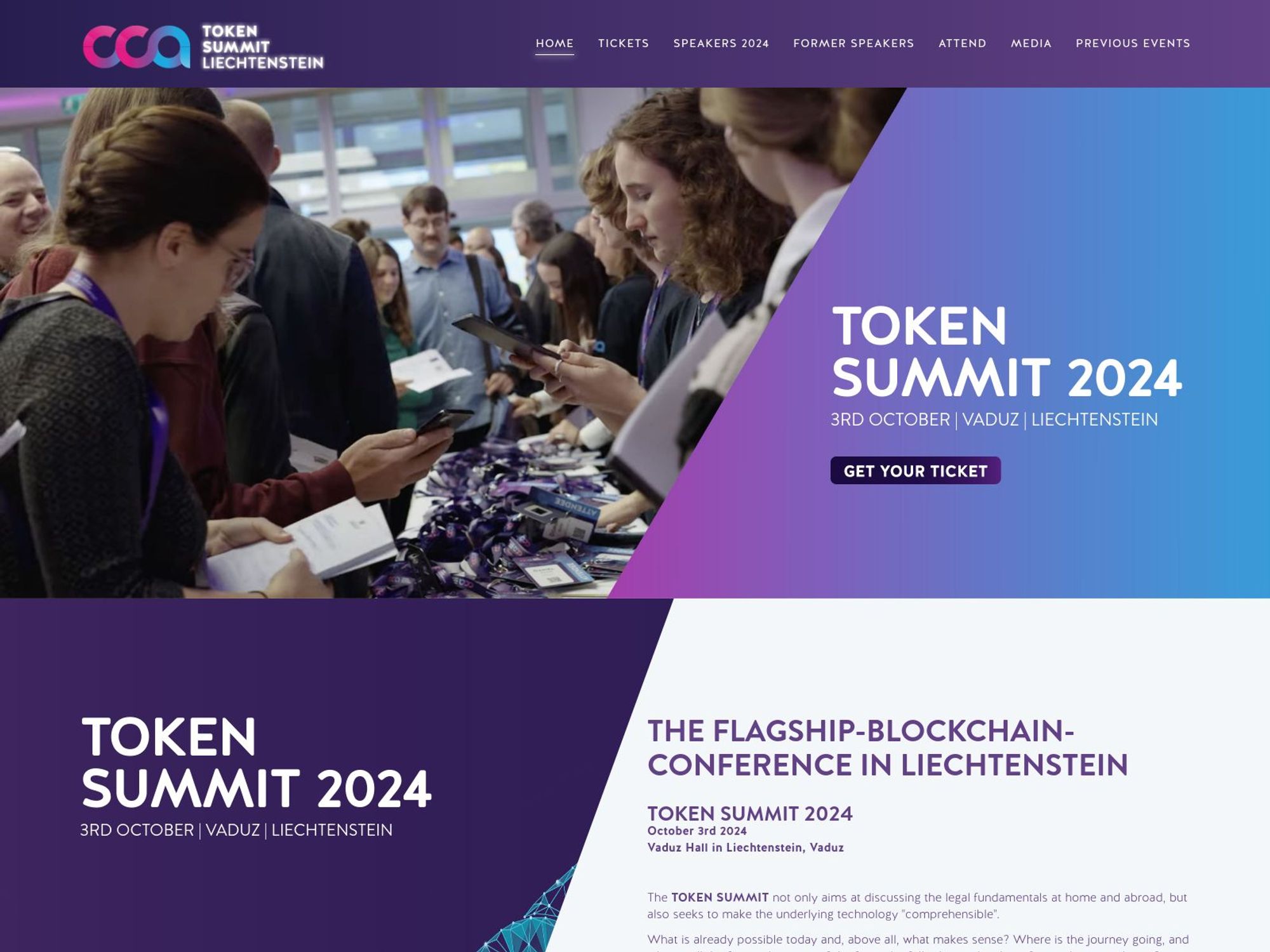 CCA Token Summit 2024 website