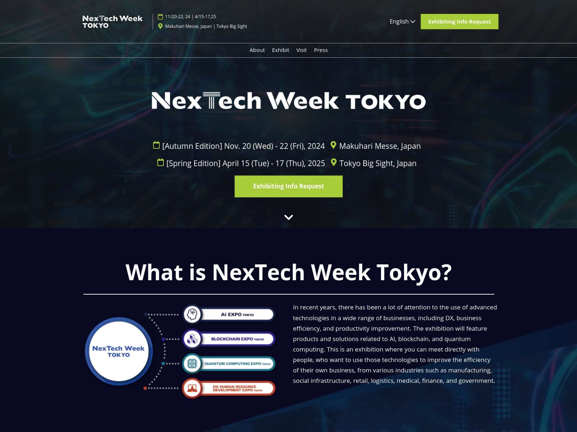 NexTech Week Tokyo website