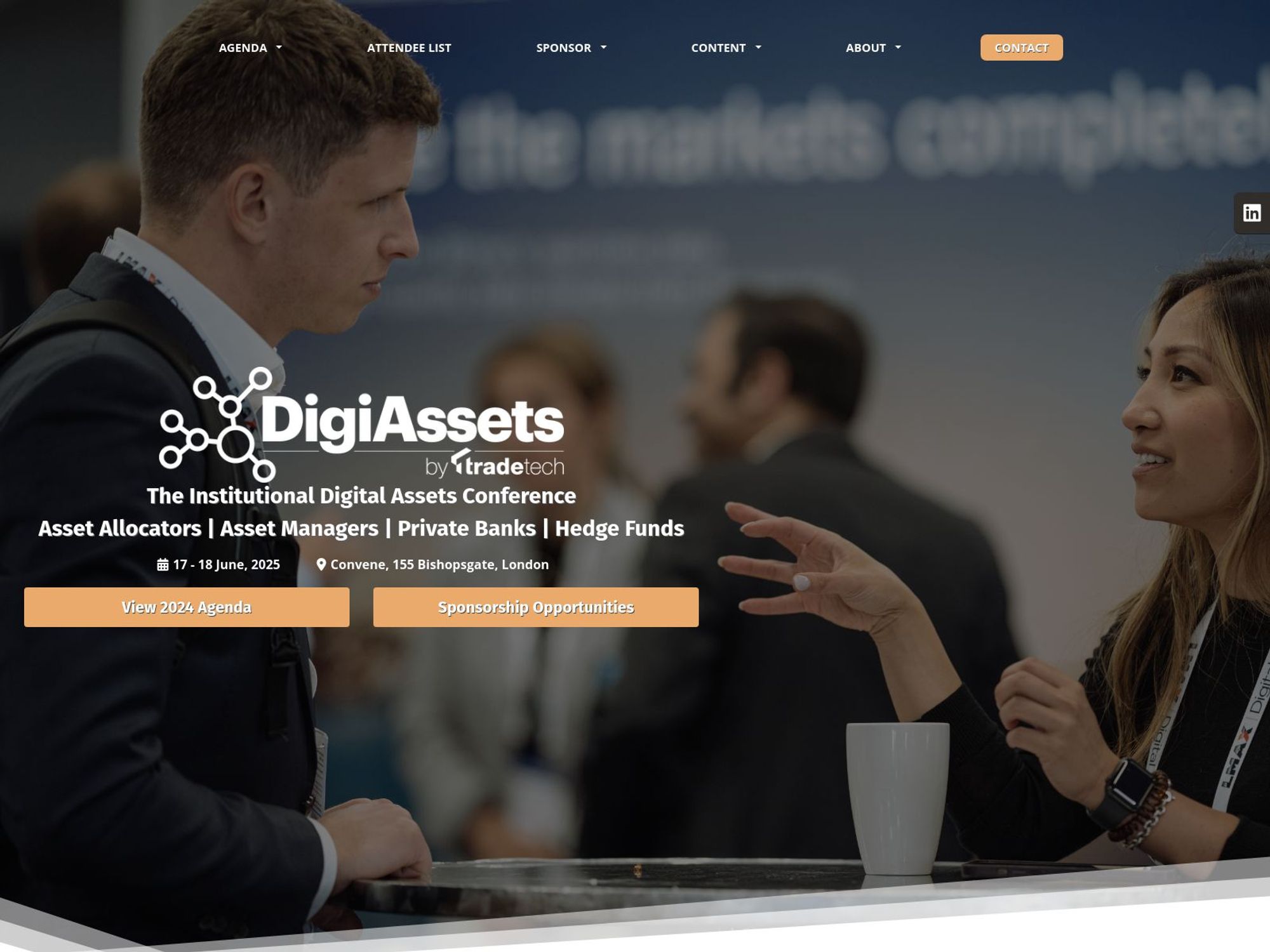 The Institutional Digital Assets Conference website