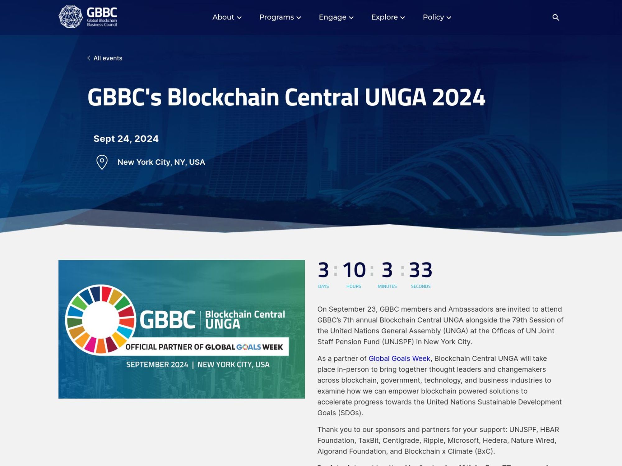 GBBC’s 7th Annual Blockchain Central UNGA screenshot