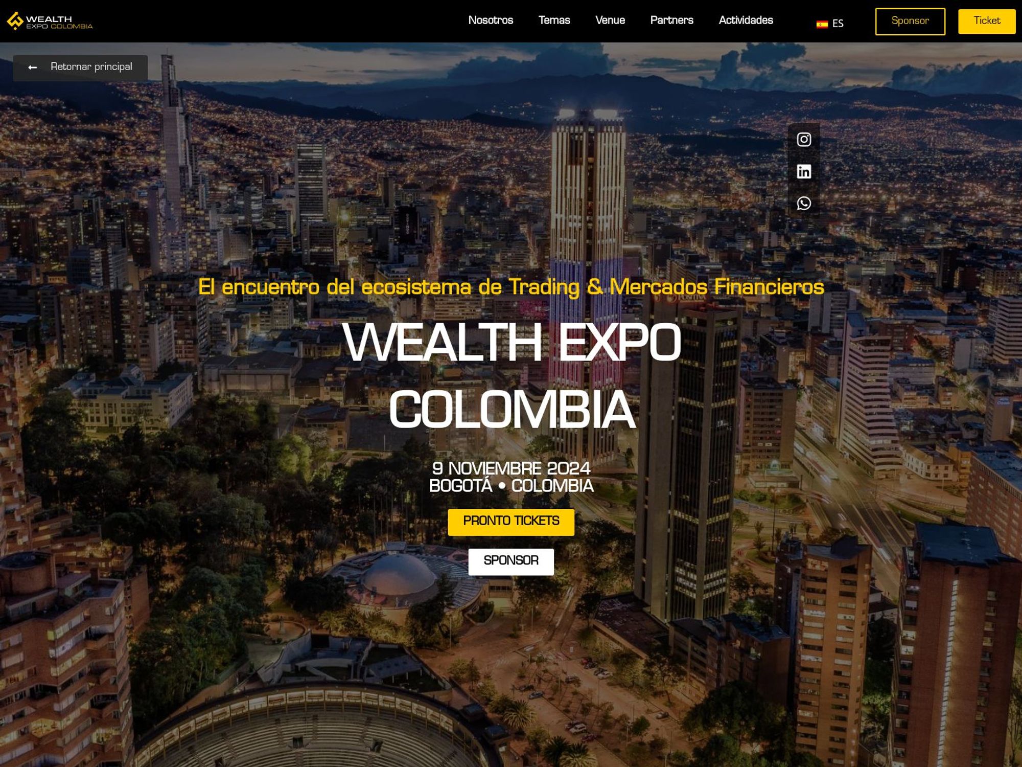 Wealth Expo Colombia website