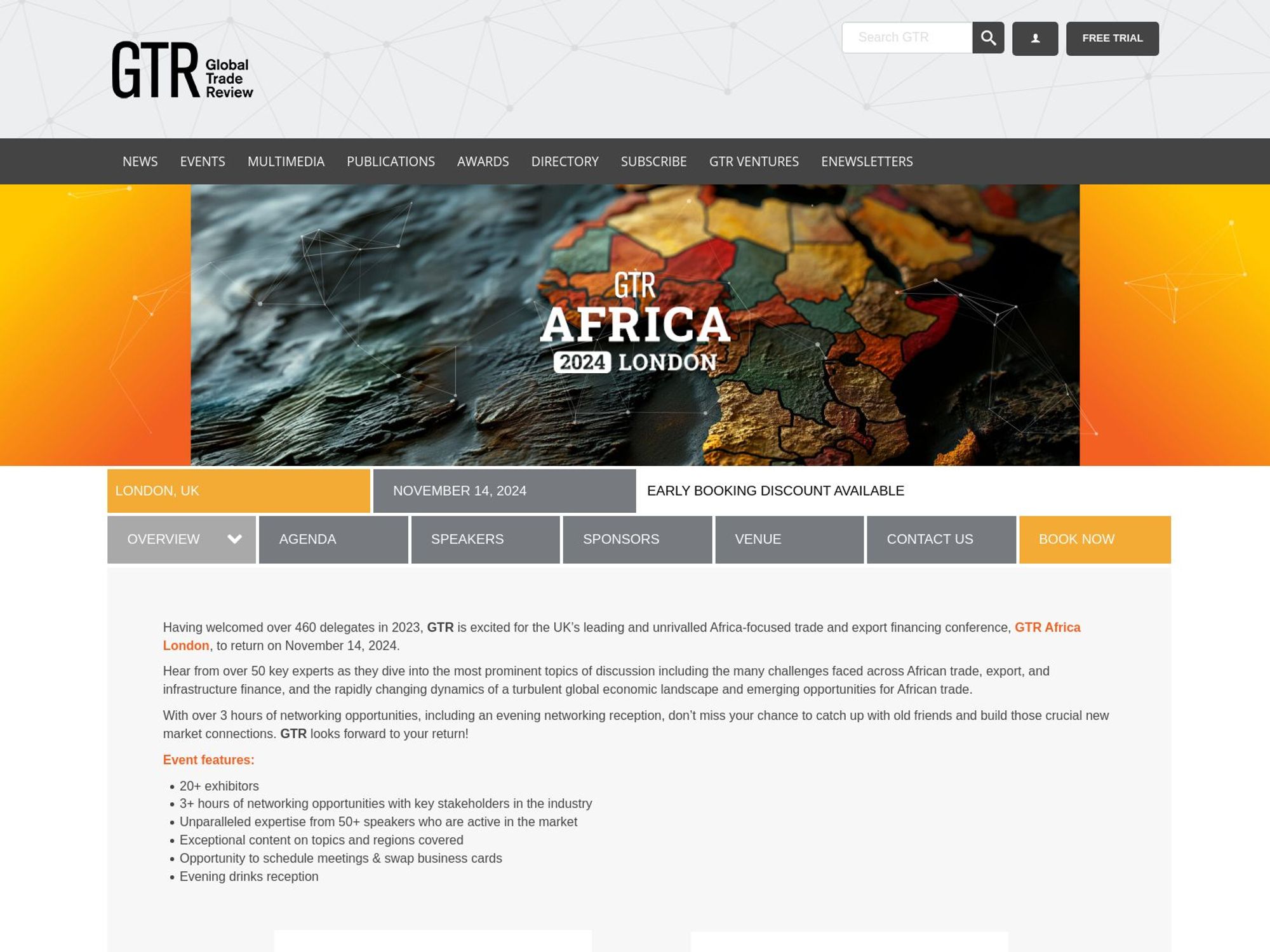 GTR Africa London website