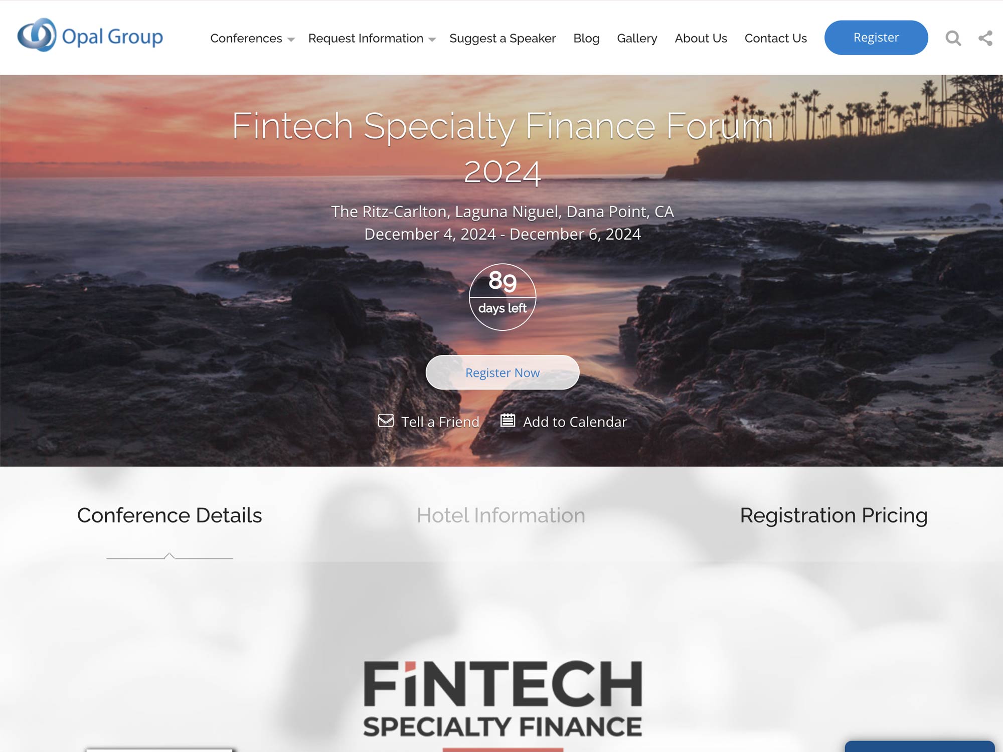 Fintech Specialty Finance Forum 2024 website