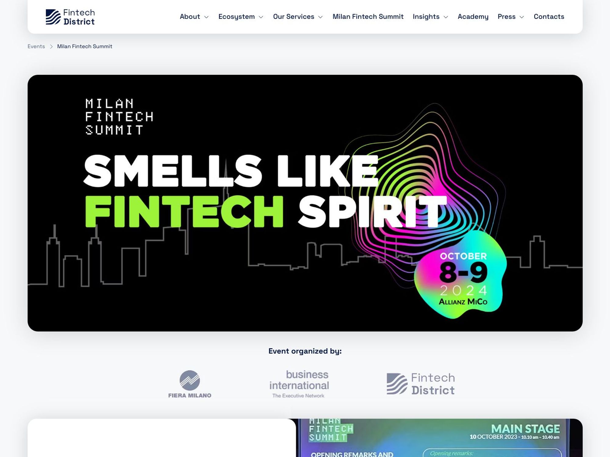 Milan Fintech Summit screenshot