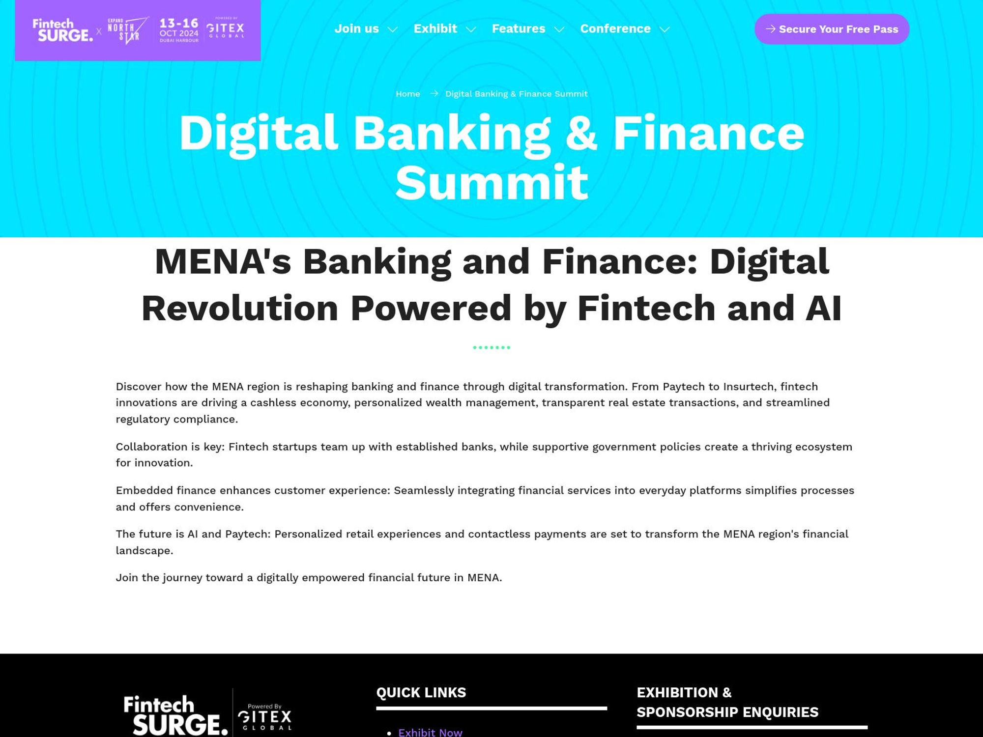 Digital Banking & Finance Summit website