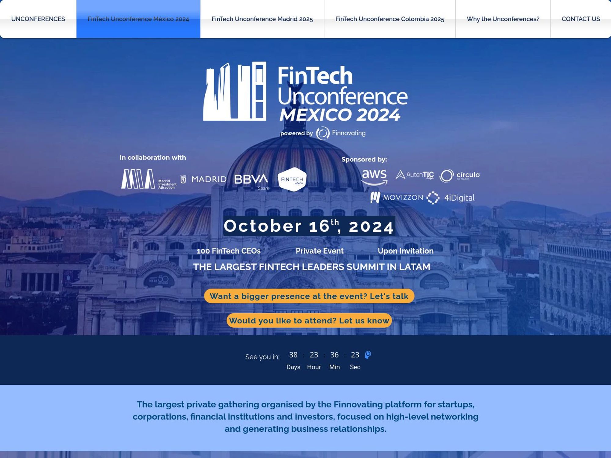 FinTech Unconference Mexico website