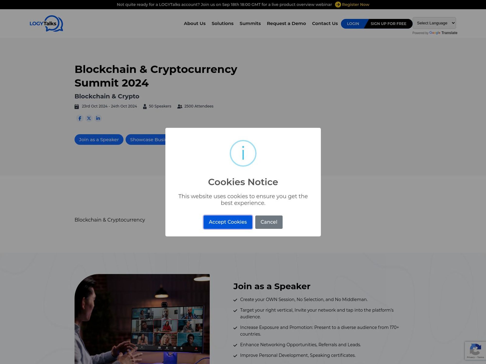 Blockchain & Cryptocurrency Summit 2024 screenshot