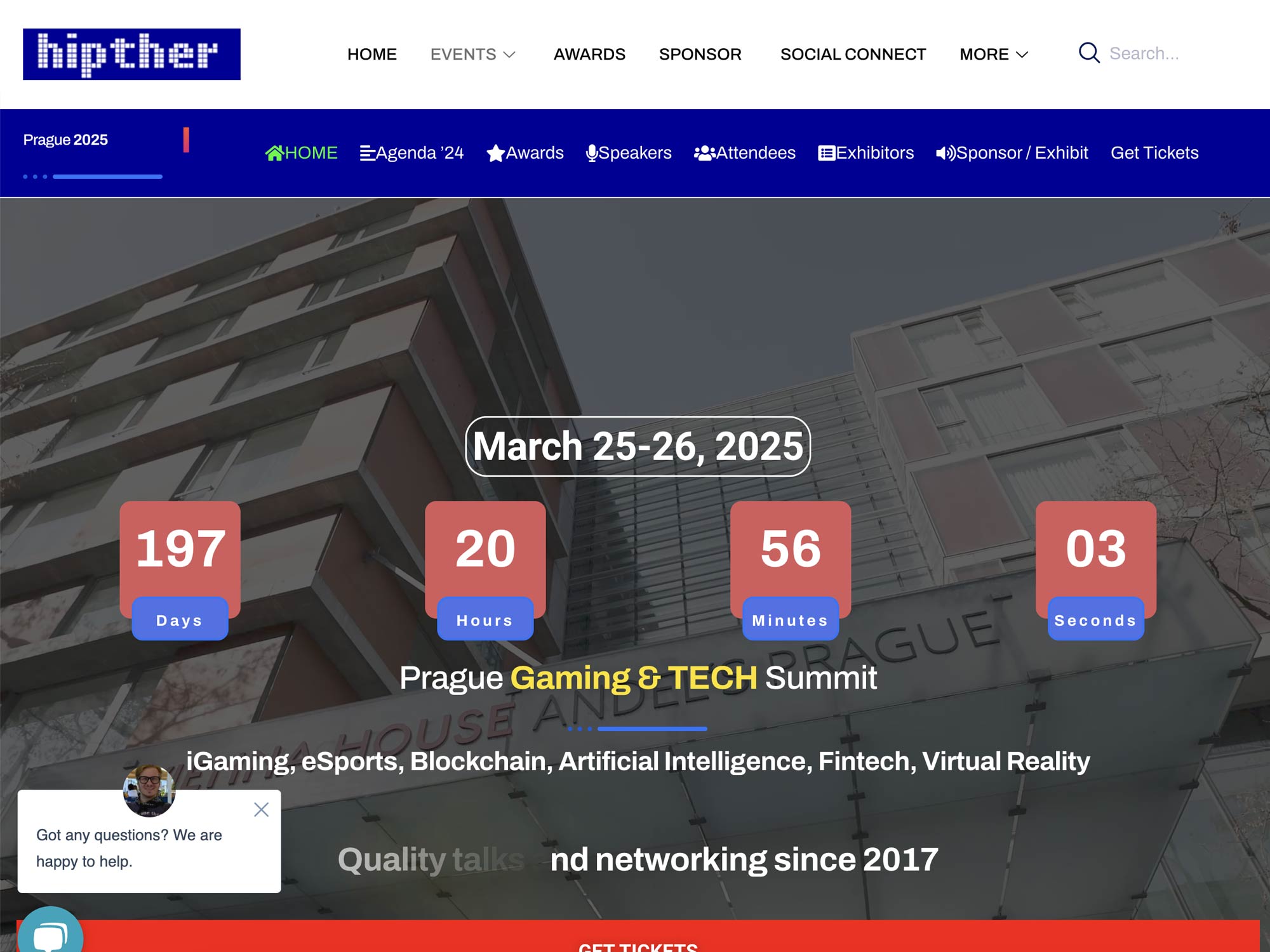 Prague Gaming & TECH Summit website