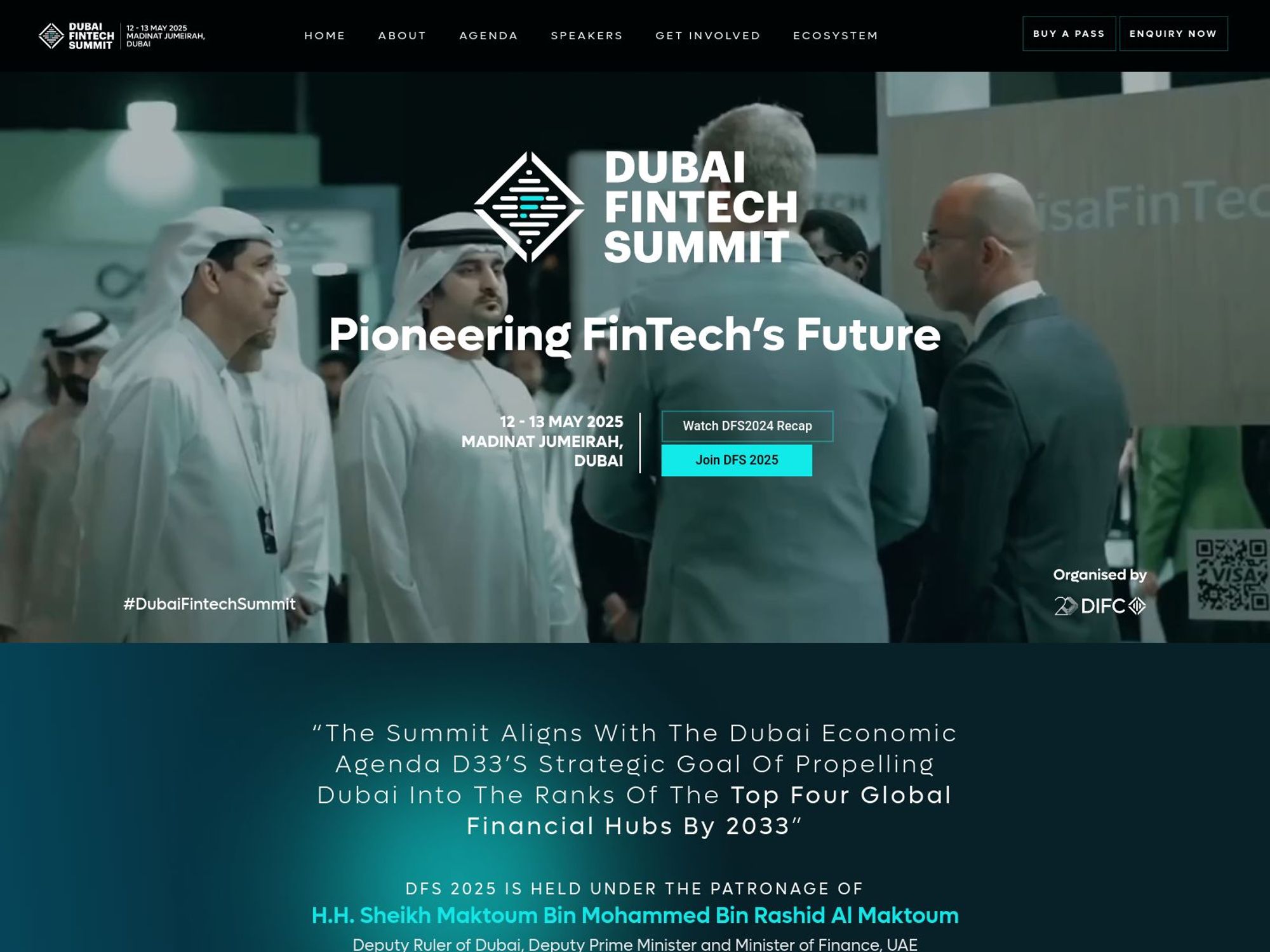 Dubai Fintech Summit website