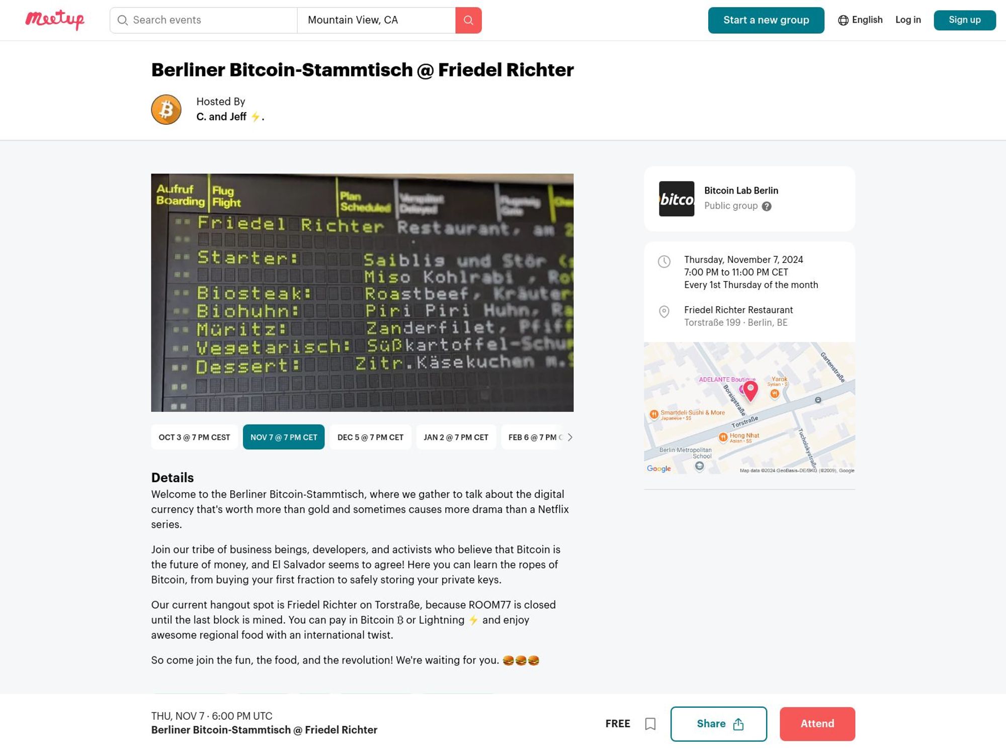 Berliner Bitcoin-Stammtisch November 2024 screenshot