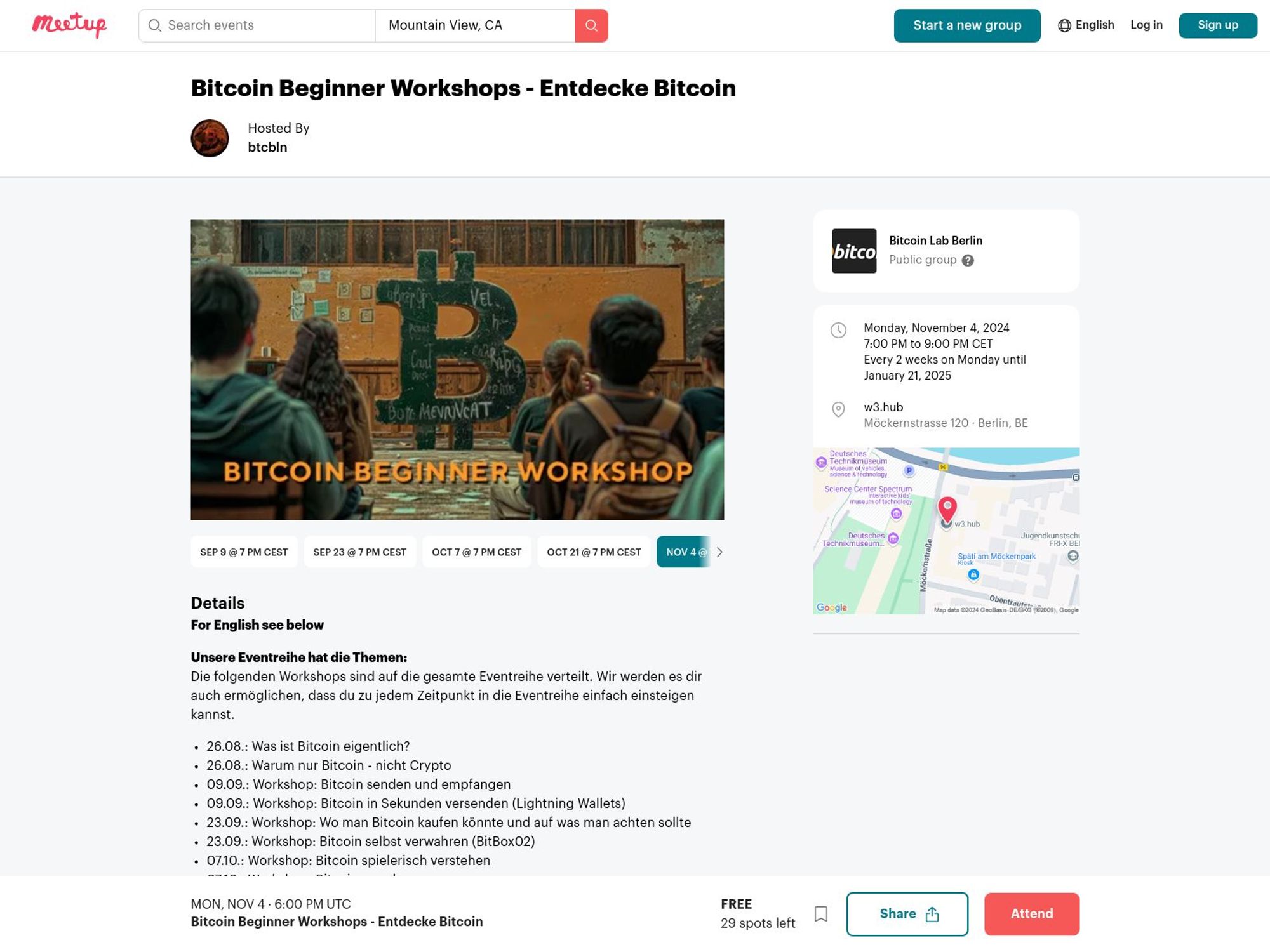 Bitcoin Beginner Workshop - November 2024 A website