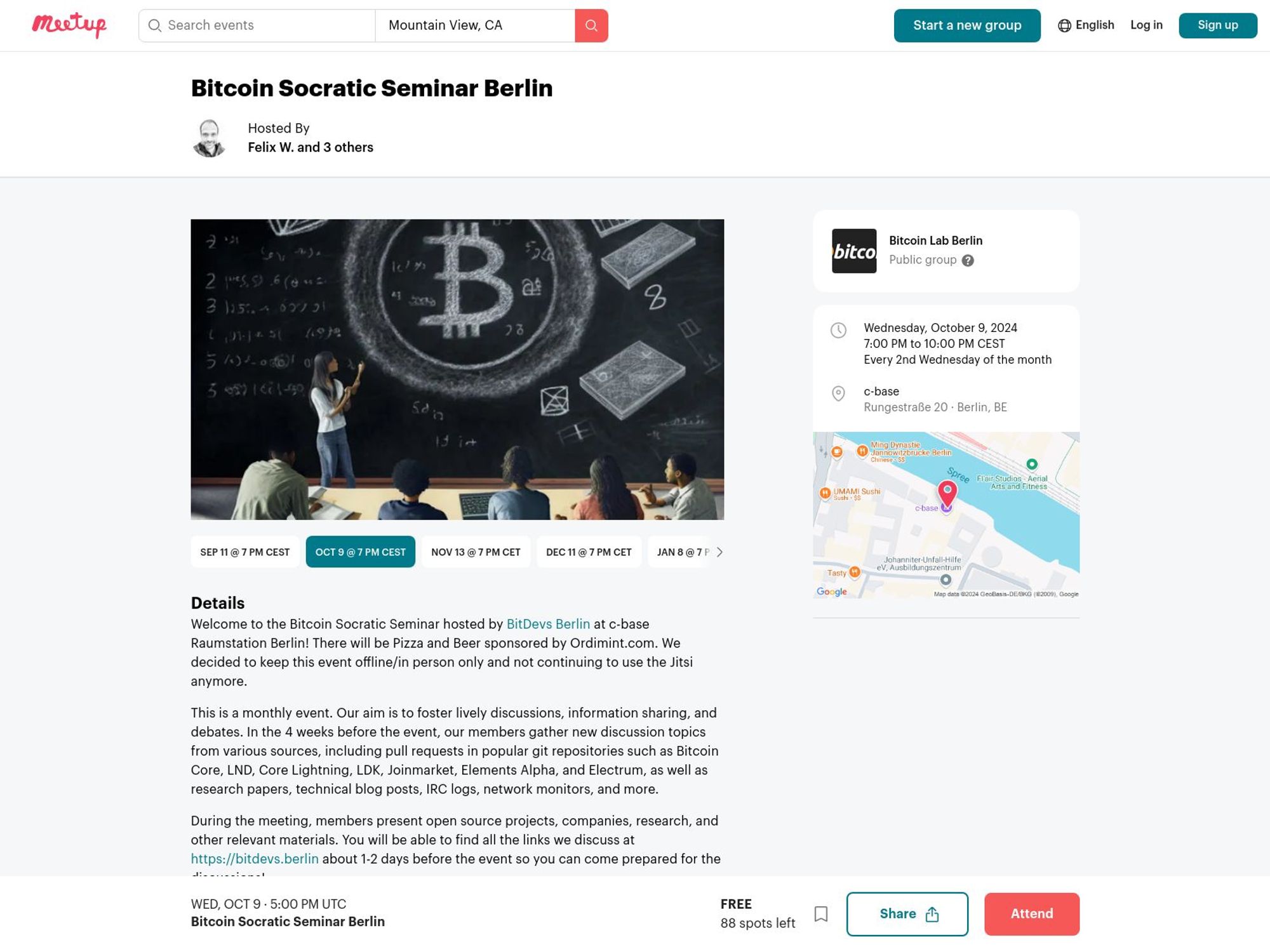 Bitcoin Socratic Seminar Berlin - October 2024 website