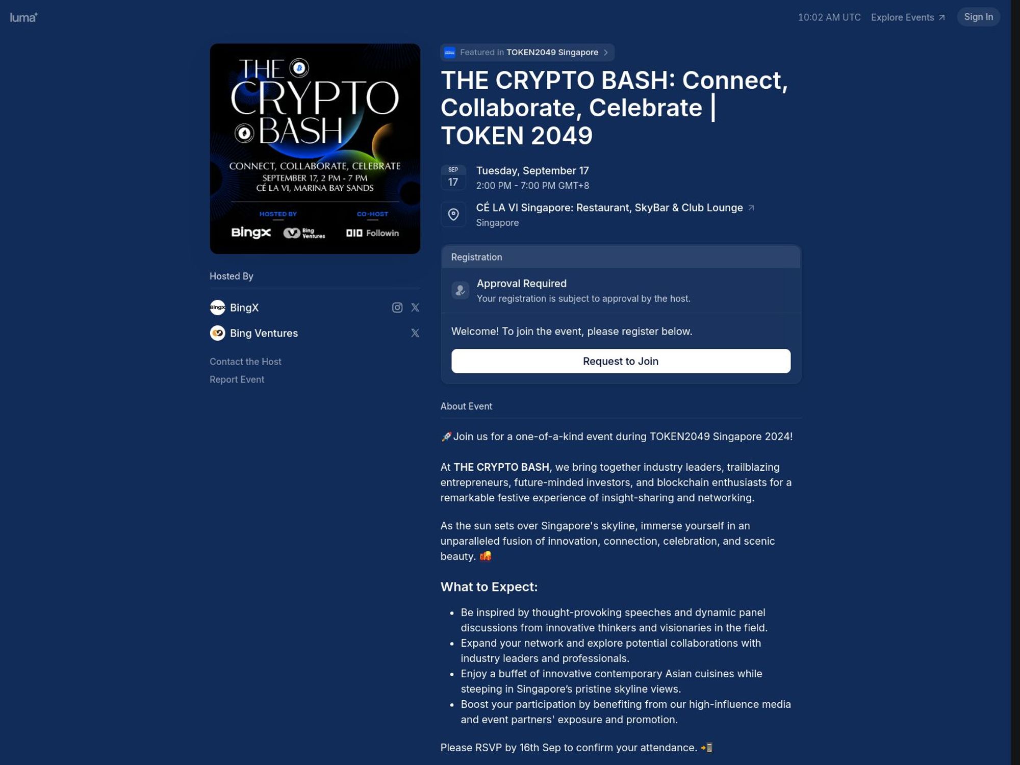 THE CRYPTO BASH: Connect, Collaborate, Celebrate | TOKEN 2049 screenshot