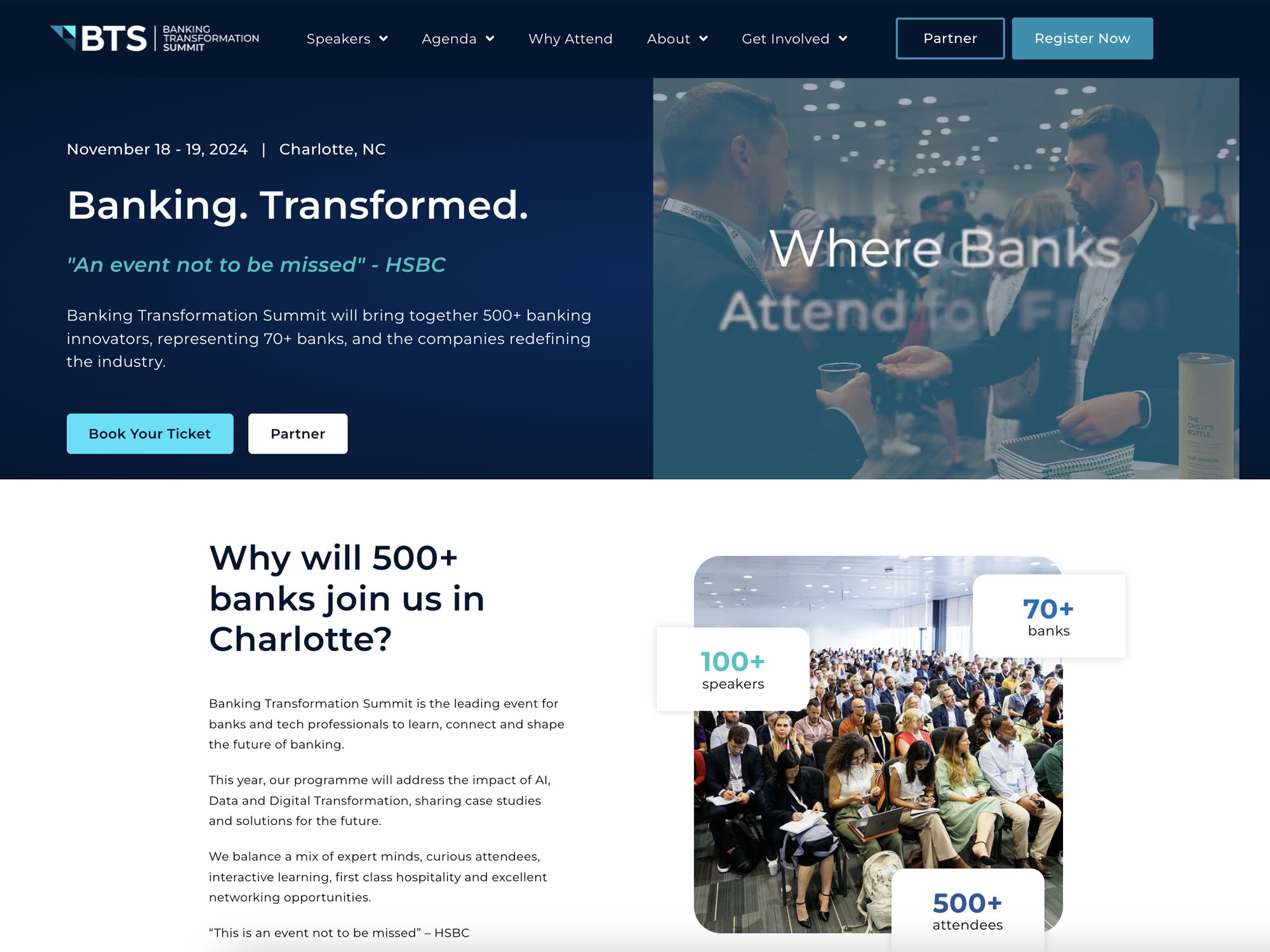 Banking Transformation Summit website