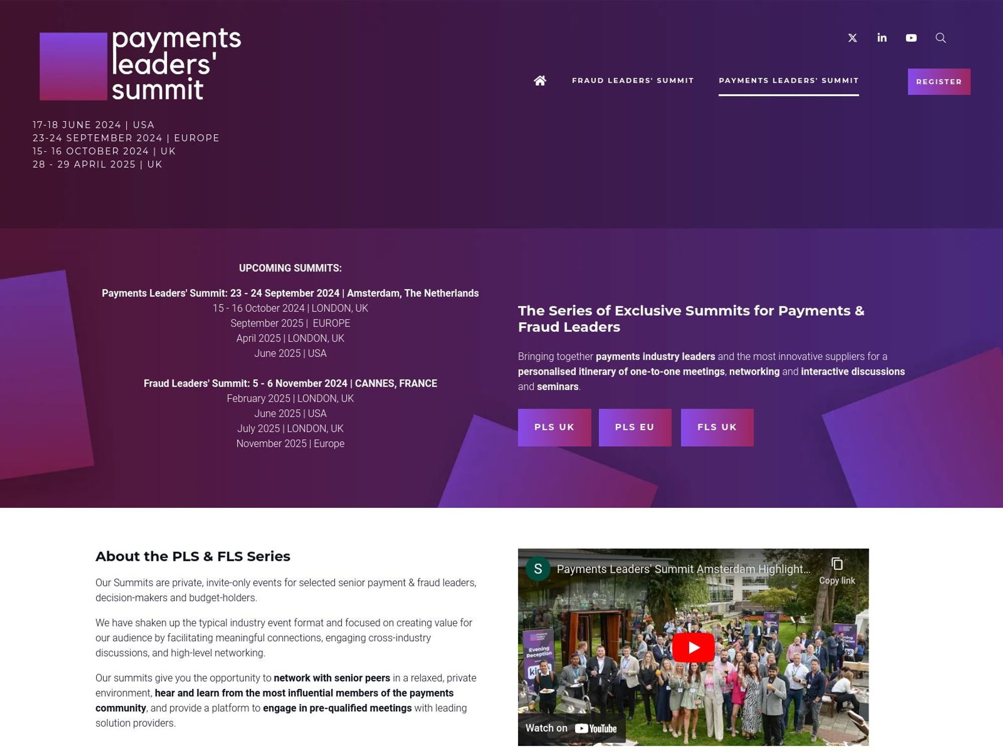 Payments Leaders' Summit website