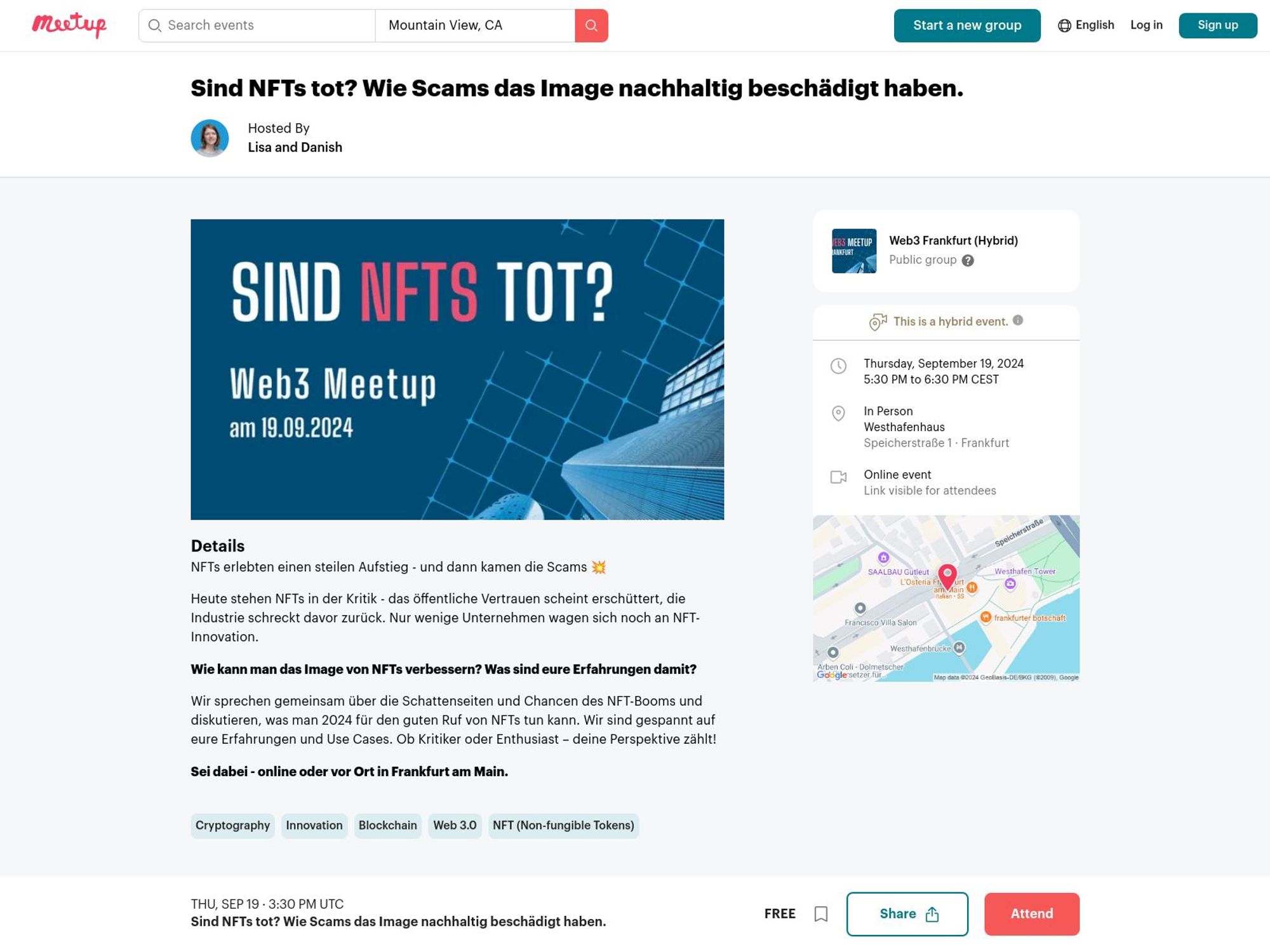 Web3 Meetup: Sind NFTs tot? screenshot