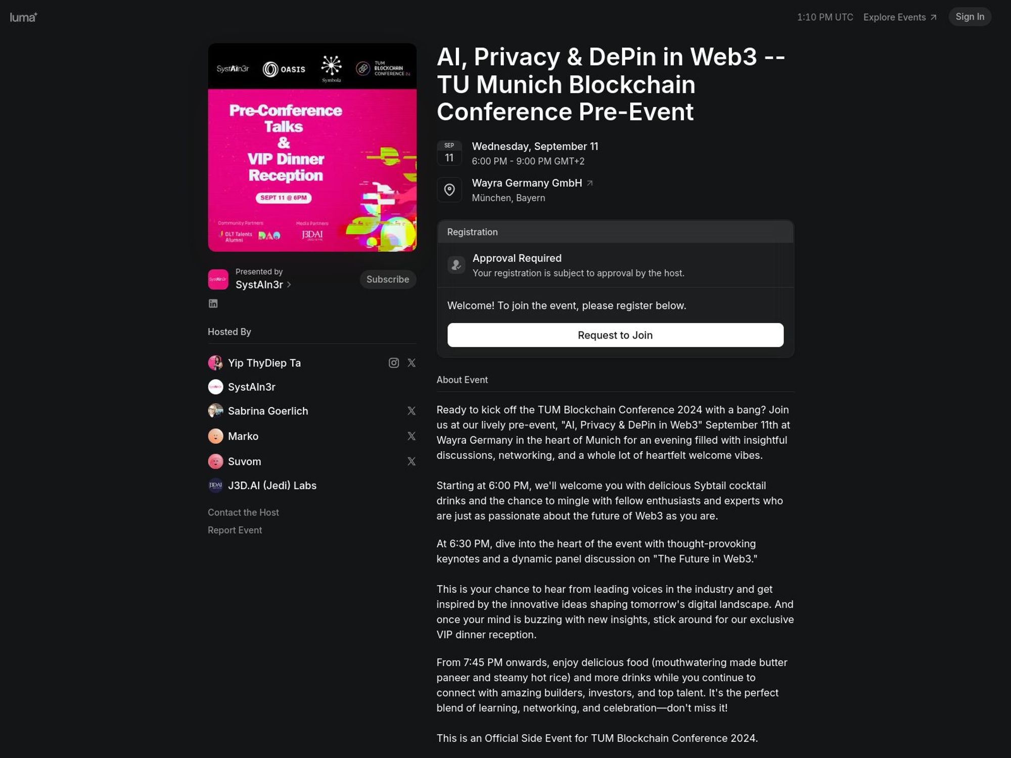 AI, Privacy & DePin in Web3 — TU Munich Blockchain Conference Pre-Event screenshot