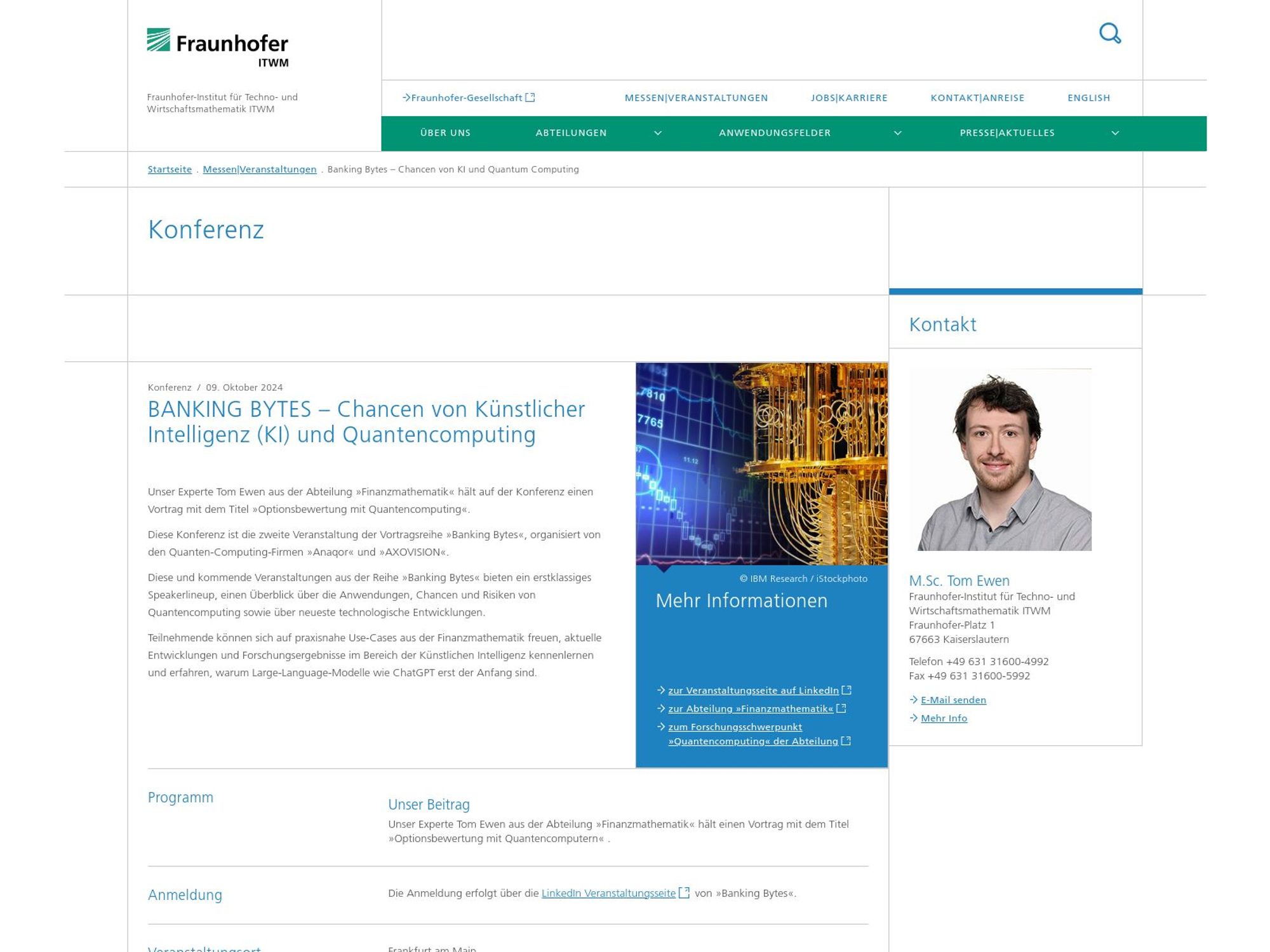 Banking Bytes - KI und Quantencomputing in Finance #2 @KfW screenshot