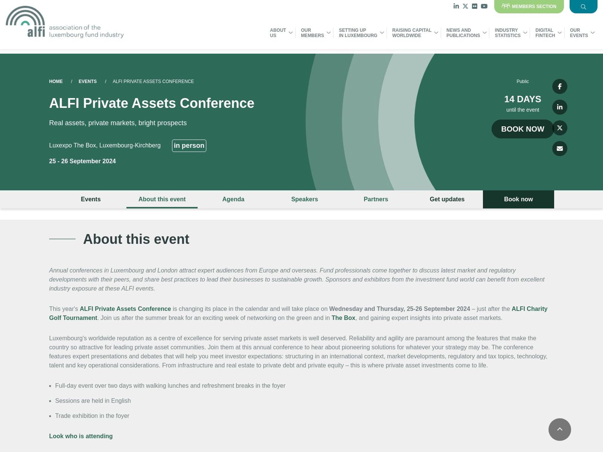 ALFI Private Assets Conference screenshot