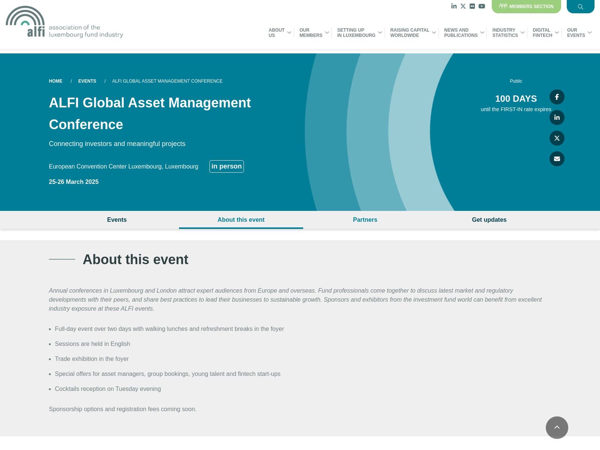 ALFI Global Asset Management Conference screenshot