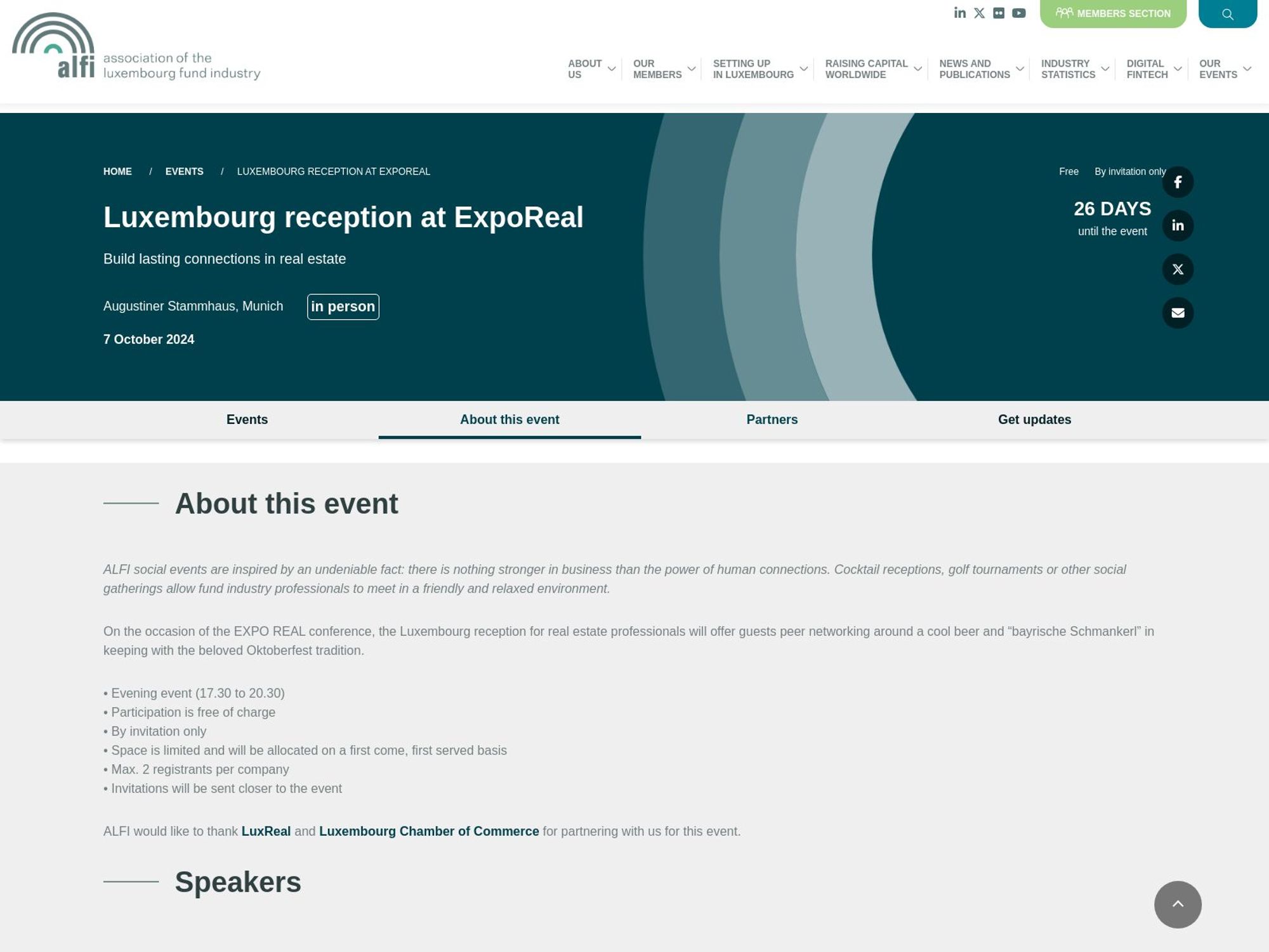 Luxembourg reception at ExpoReal screenshot