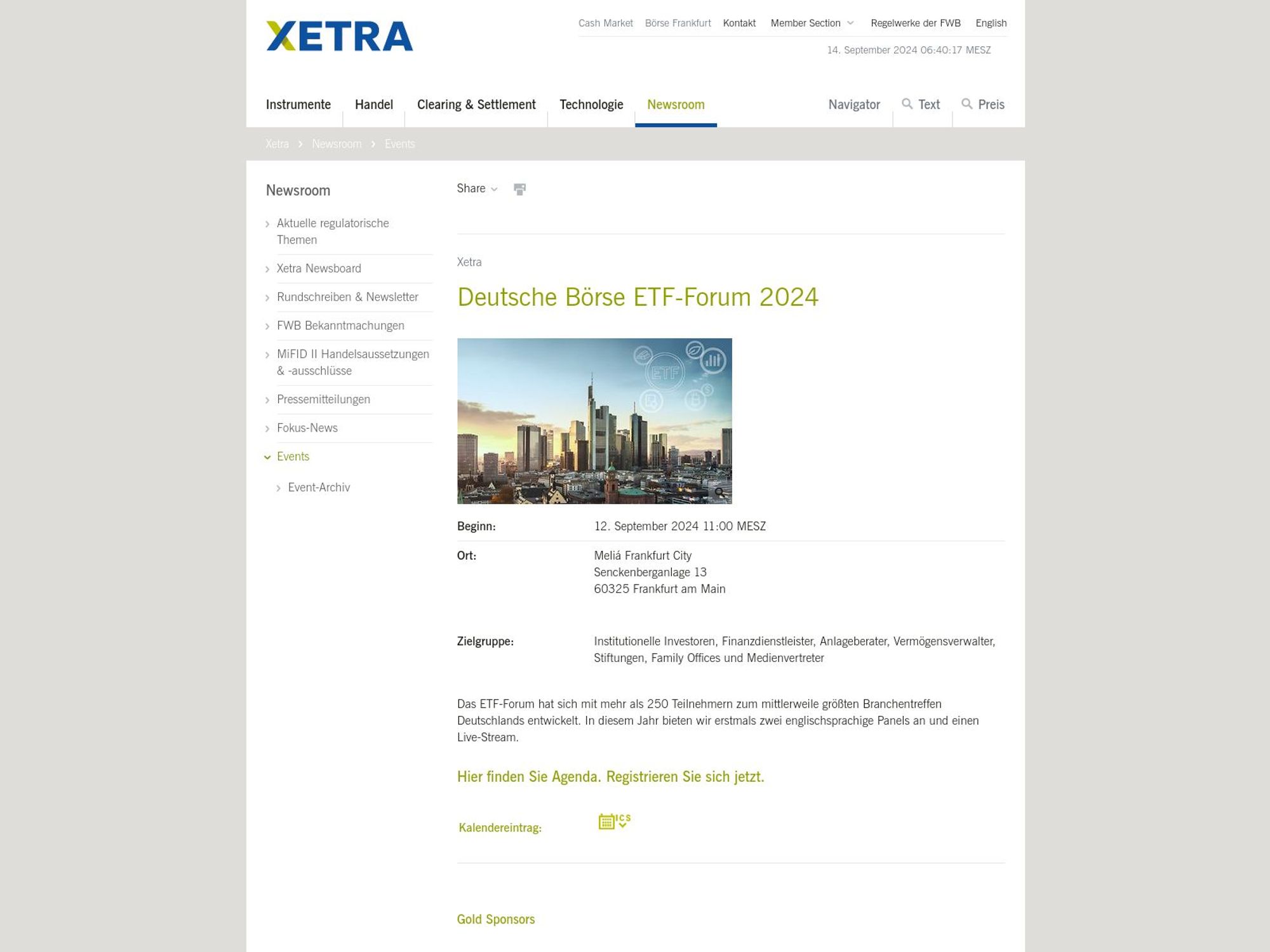 Deutsche Börse ETF-Forum 2024 screenshot