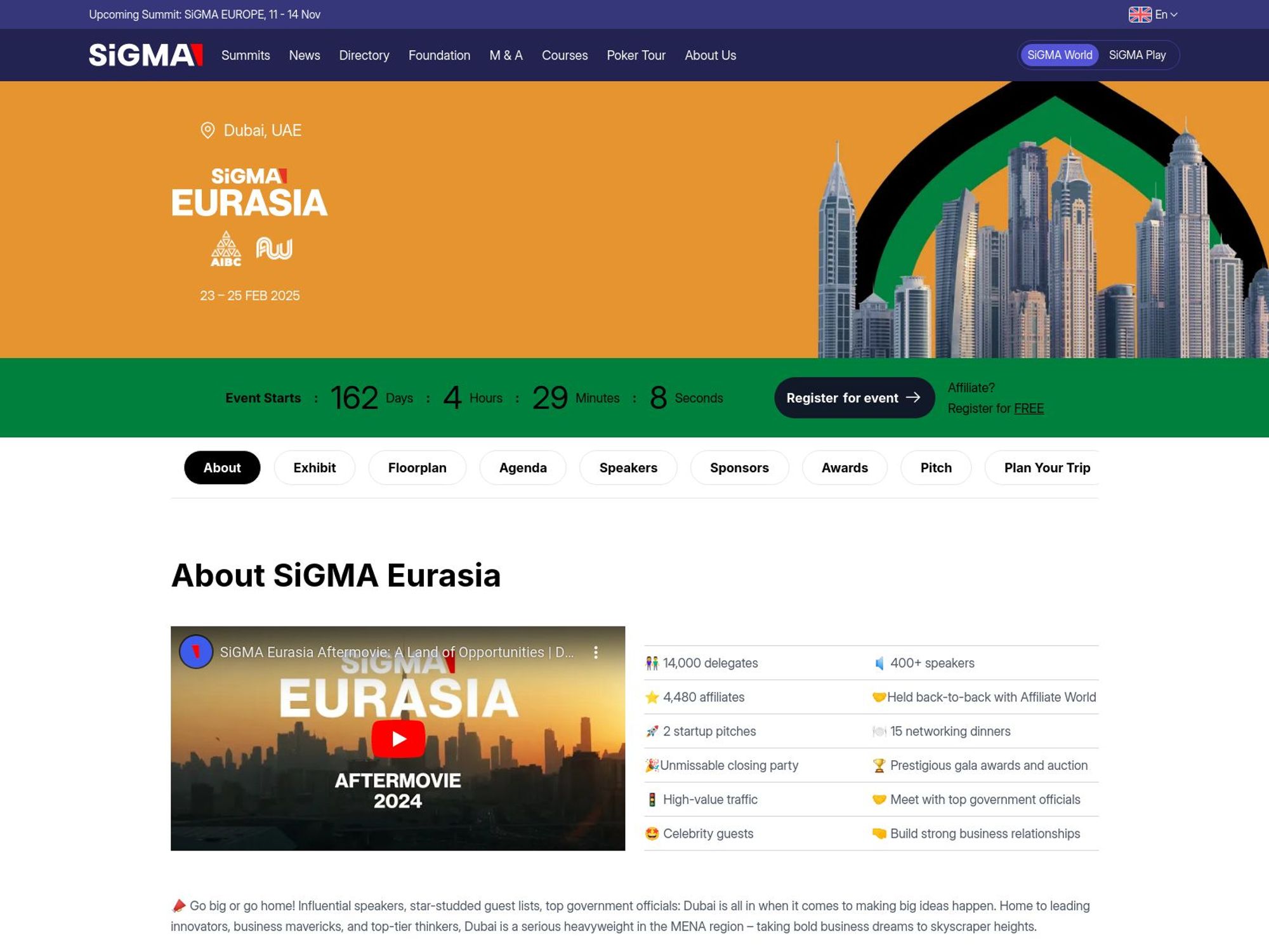 SiGMA Eurasia website