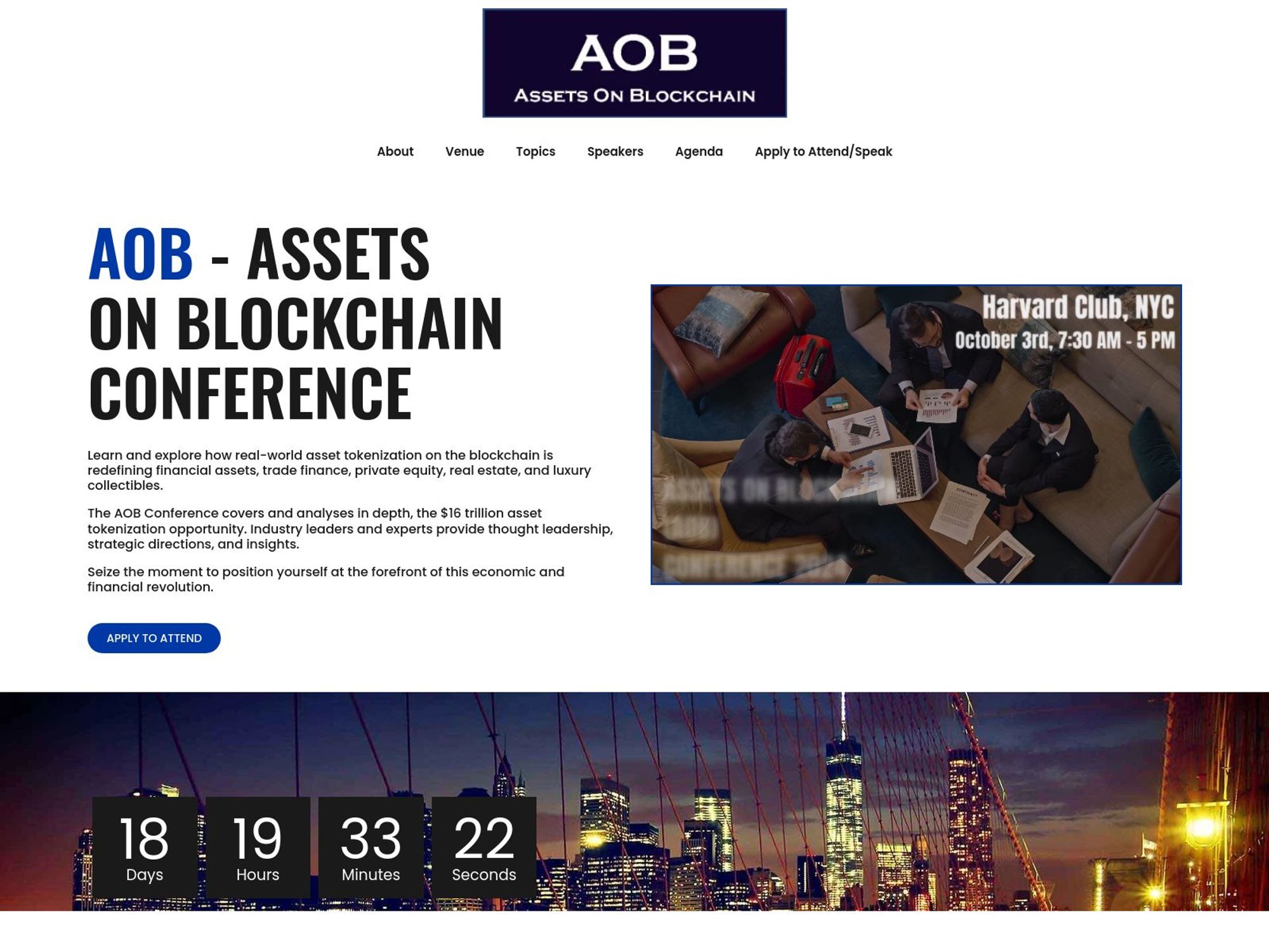 Assets on Blockchain - AOB 2024 website