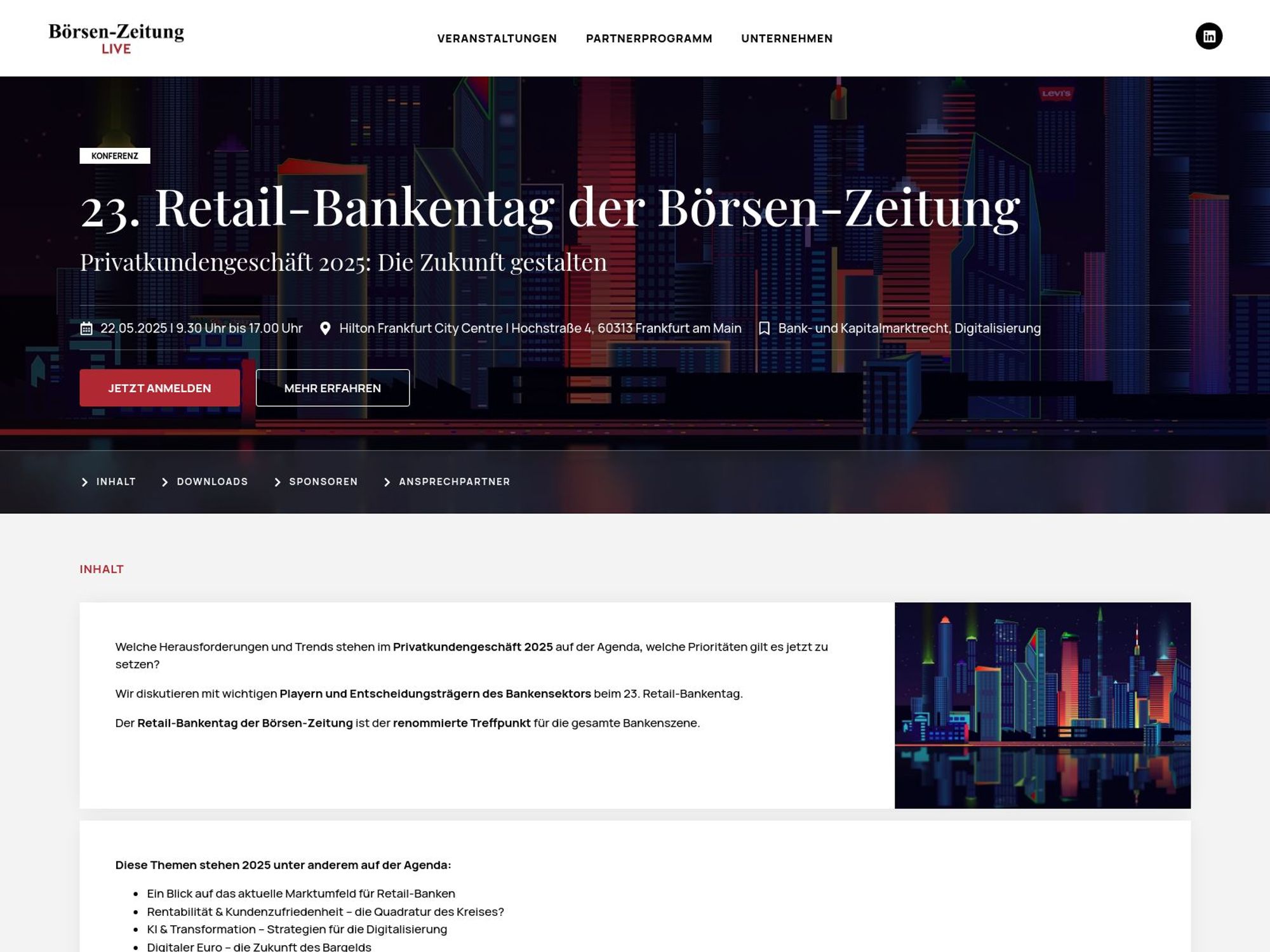 23. Retail-Bankentag der Börsen-Zeitung website