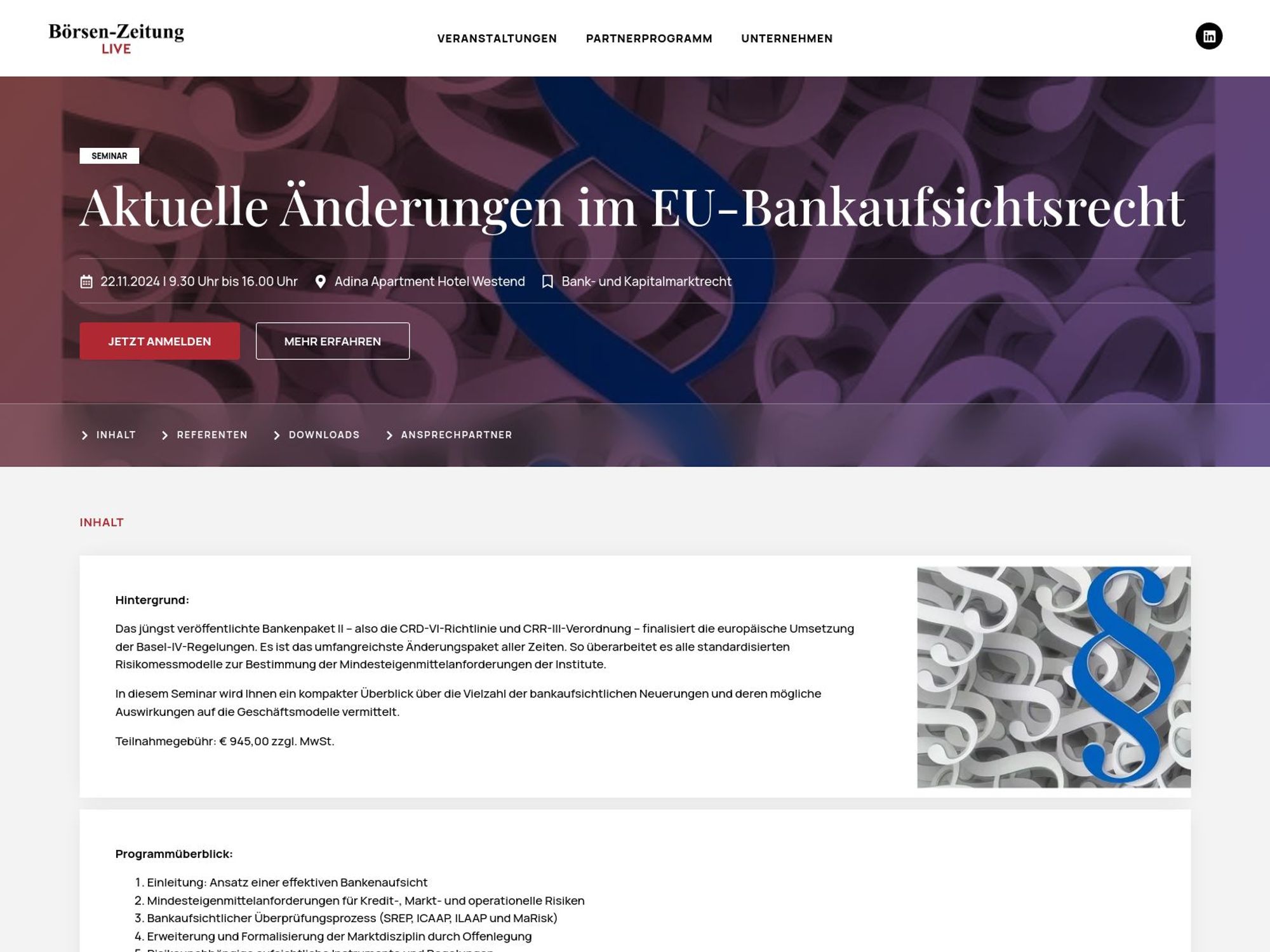 Aktuelle Änderungen im EU-Bankaufsichtsrecht screenshot