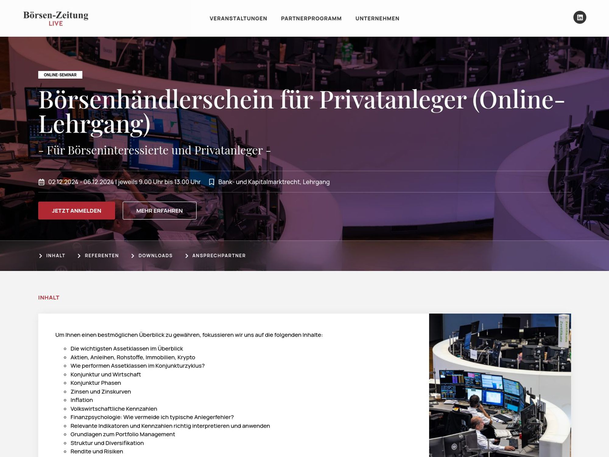 Börsenhändlerschein für Privatanleger (Online-Lehrgang) screenshot