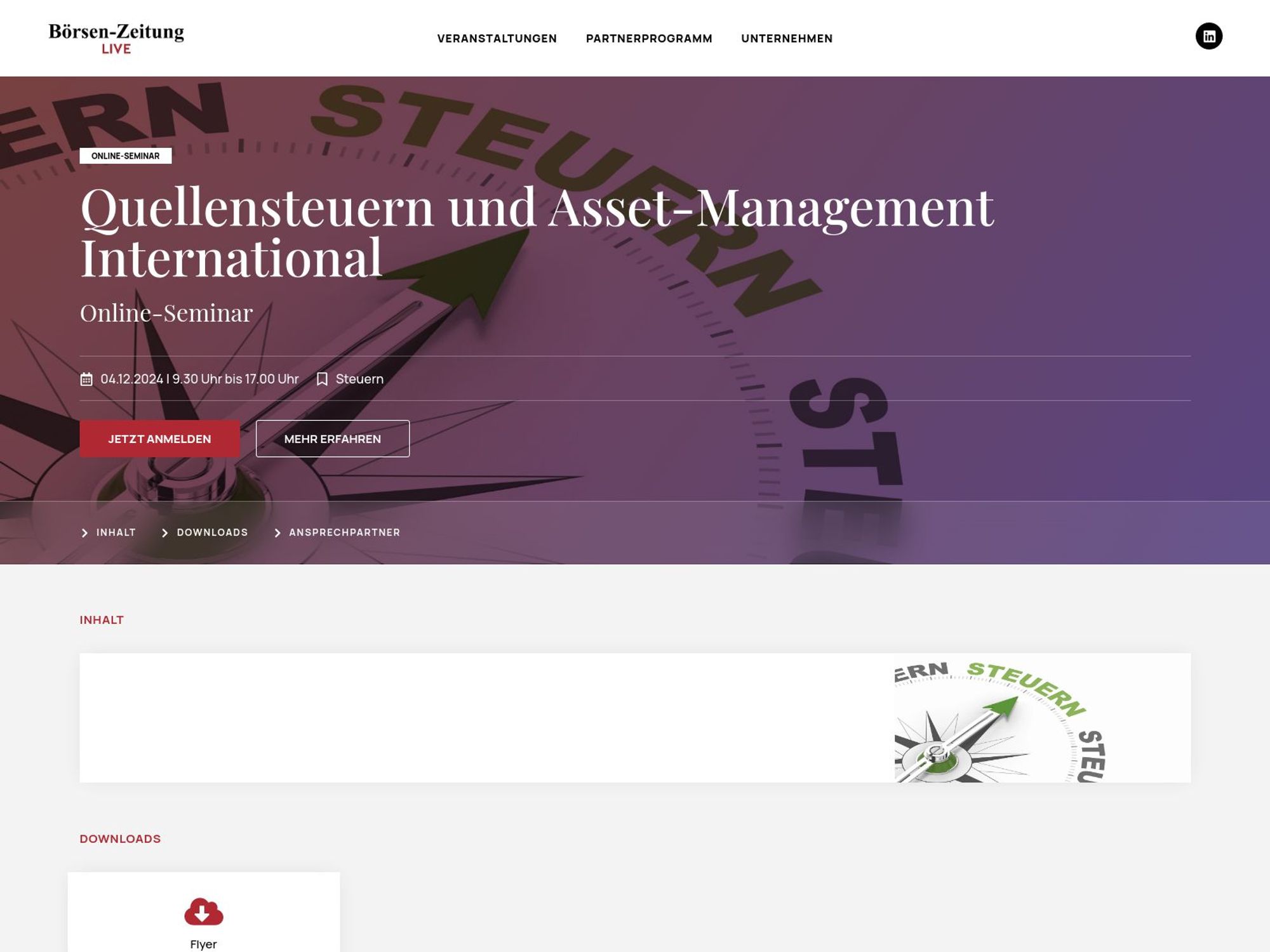 Quellensteuern und Asset-Management International screenshot