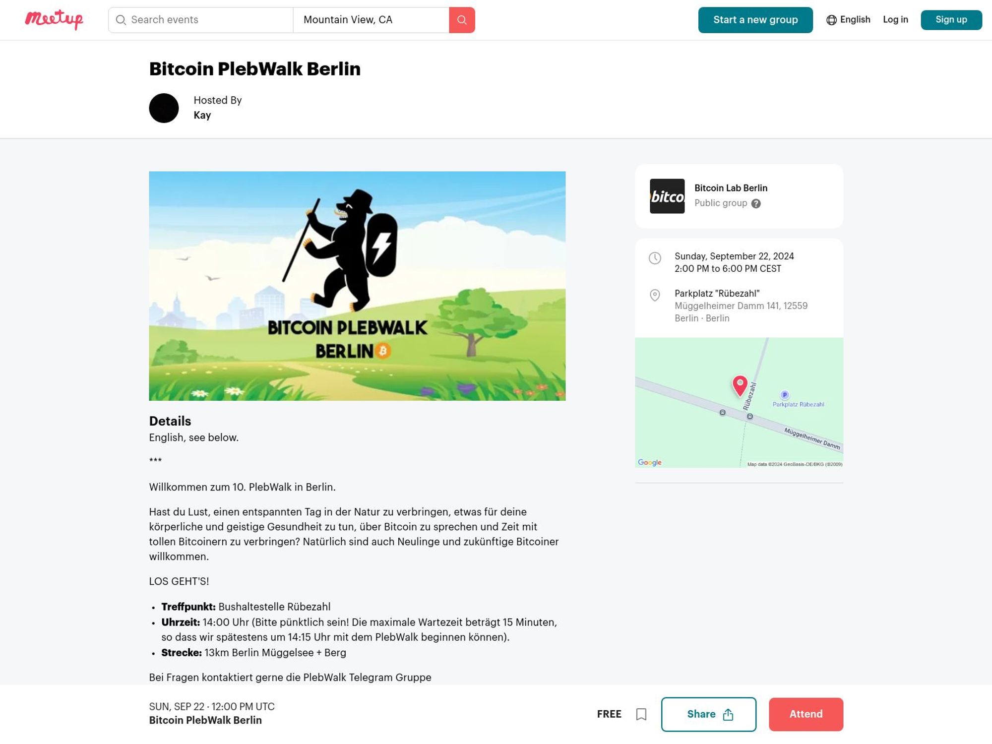 Bitcoin PlebWalk Berlin screenshot