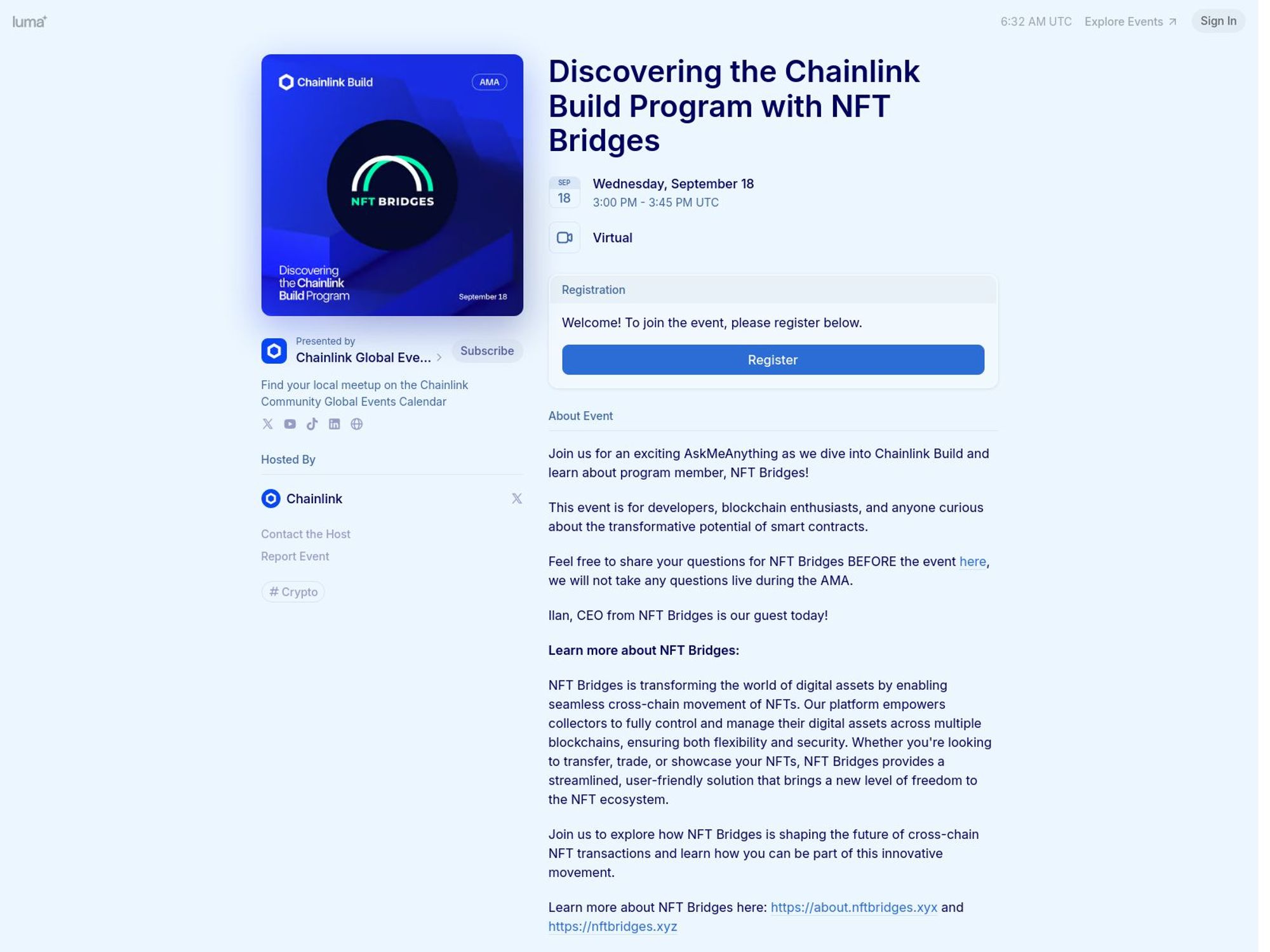 Discovering the Chainlink Build Program with NFT Bridges screenshot