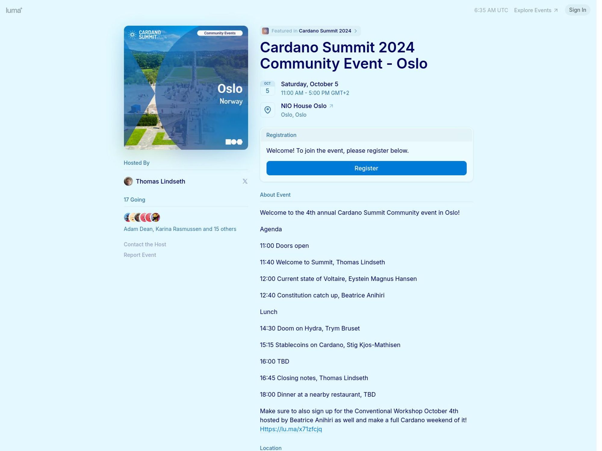 Cardano Summit 2024 Community Event – Oslo screenshot