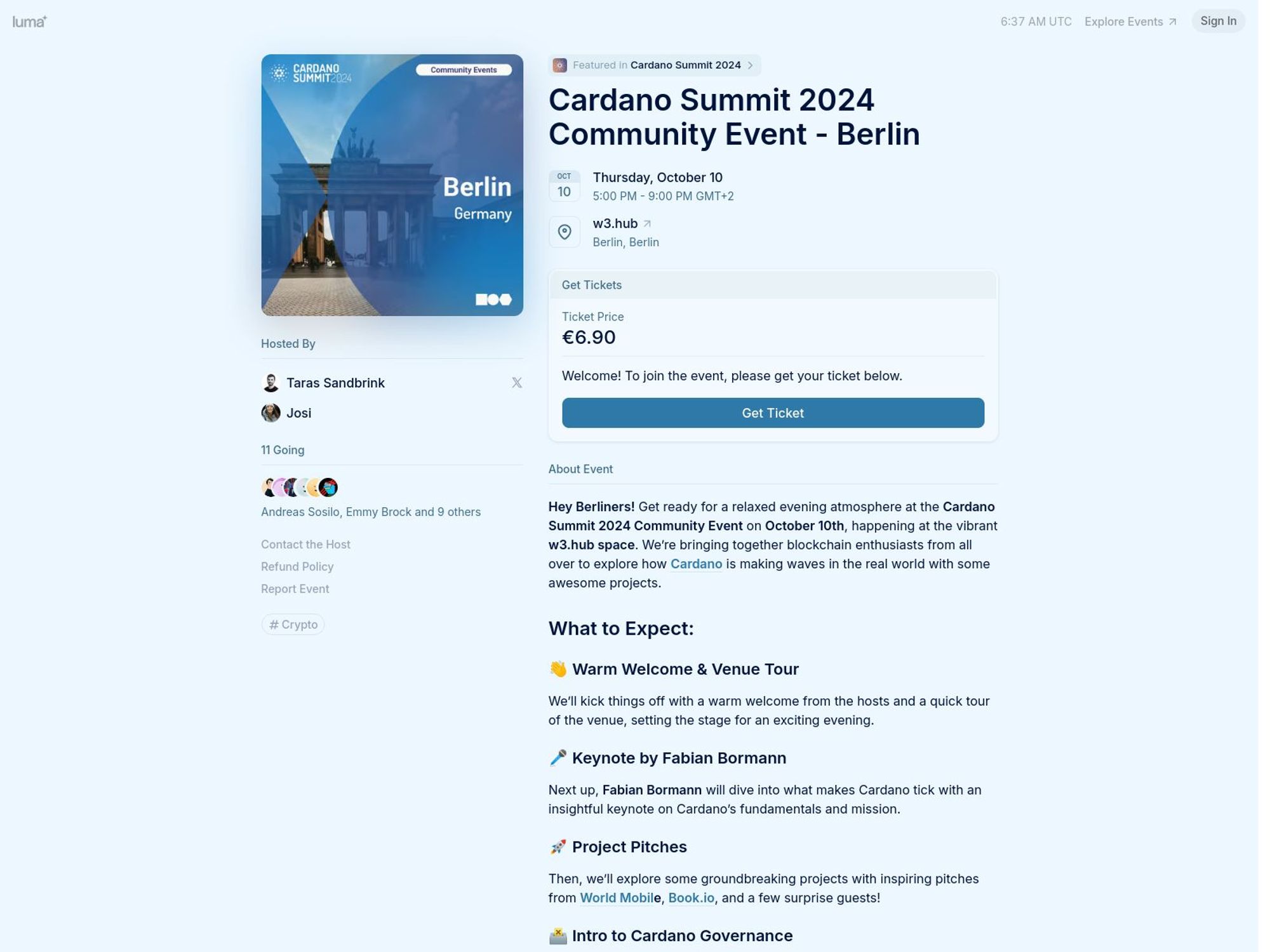 Cardano Summit 2024 Community Event – Berlin screenshot