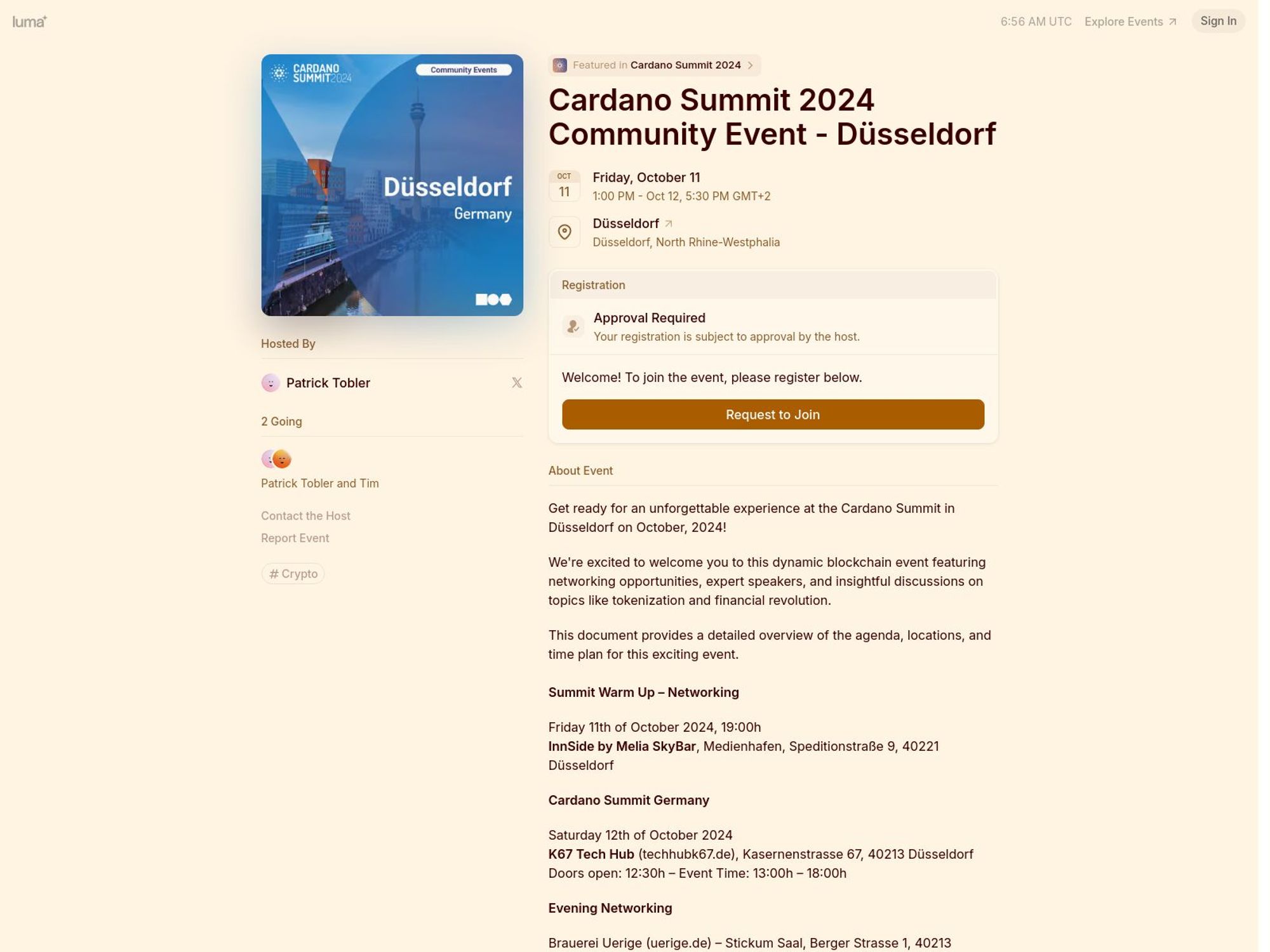 Cardano Summit 2024 Community Event - Düsseldorf website