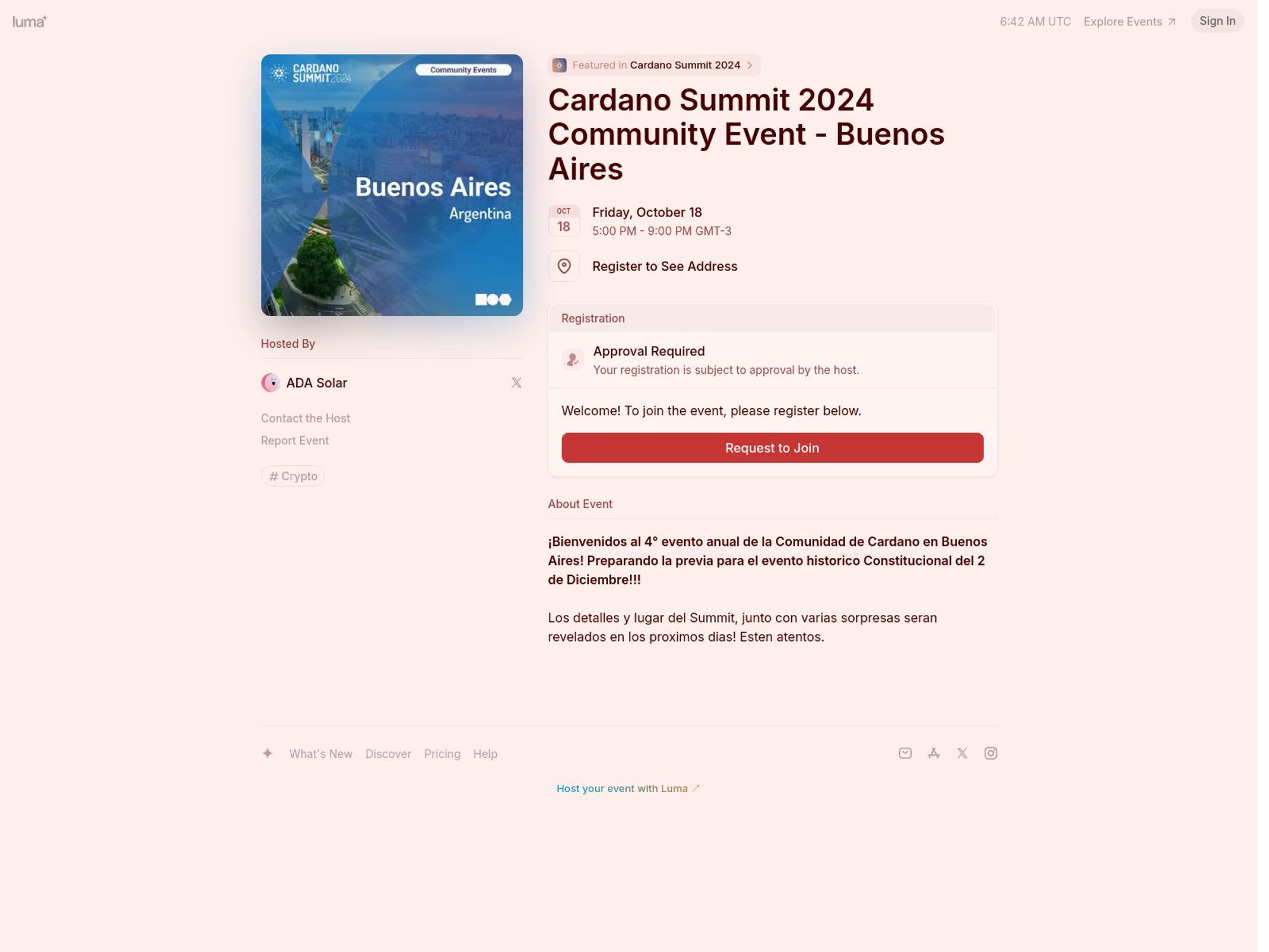 Cardano Summit 2024 Community Event – Buenos Aires screenshot