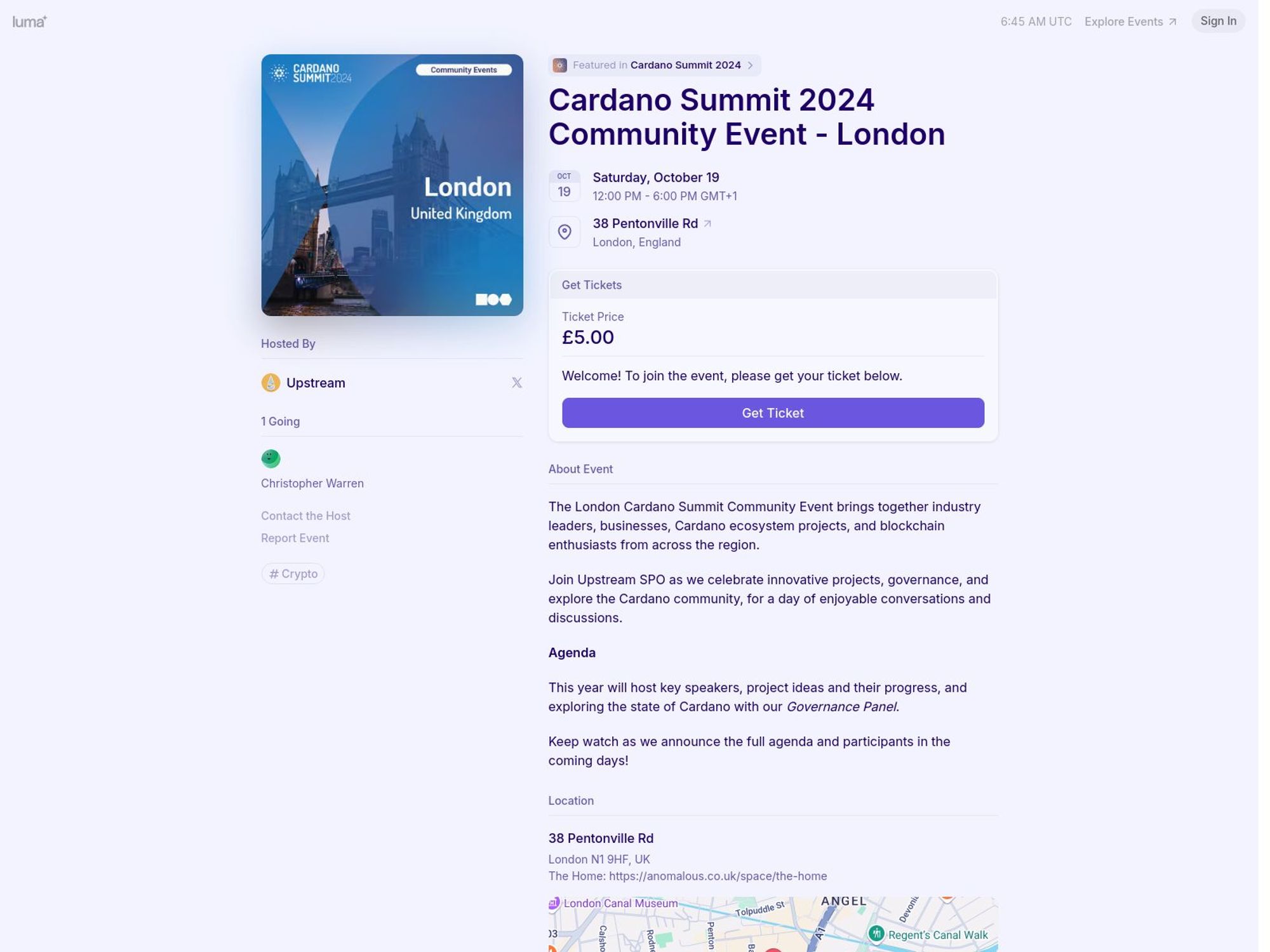 Cardano Summit 2024 Community Event - London website