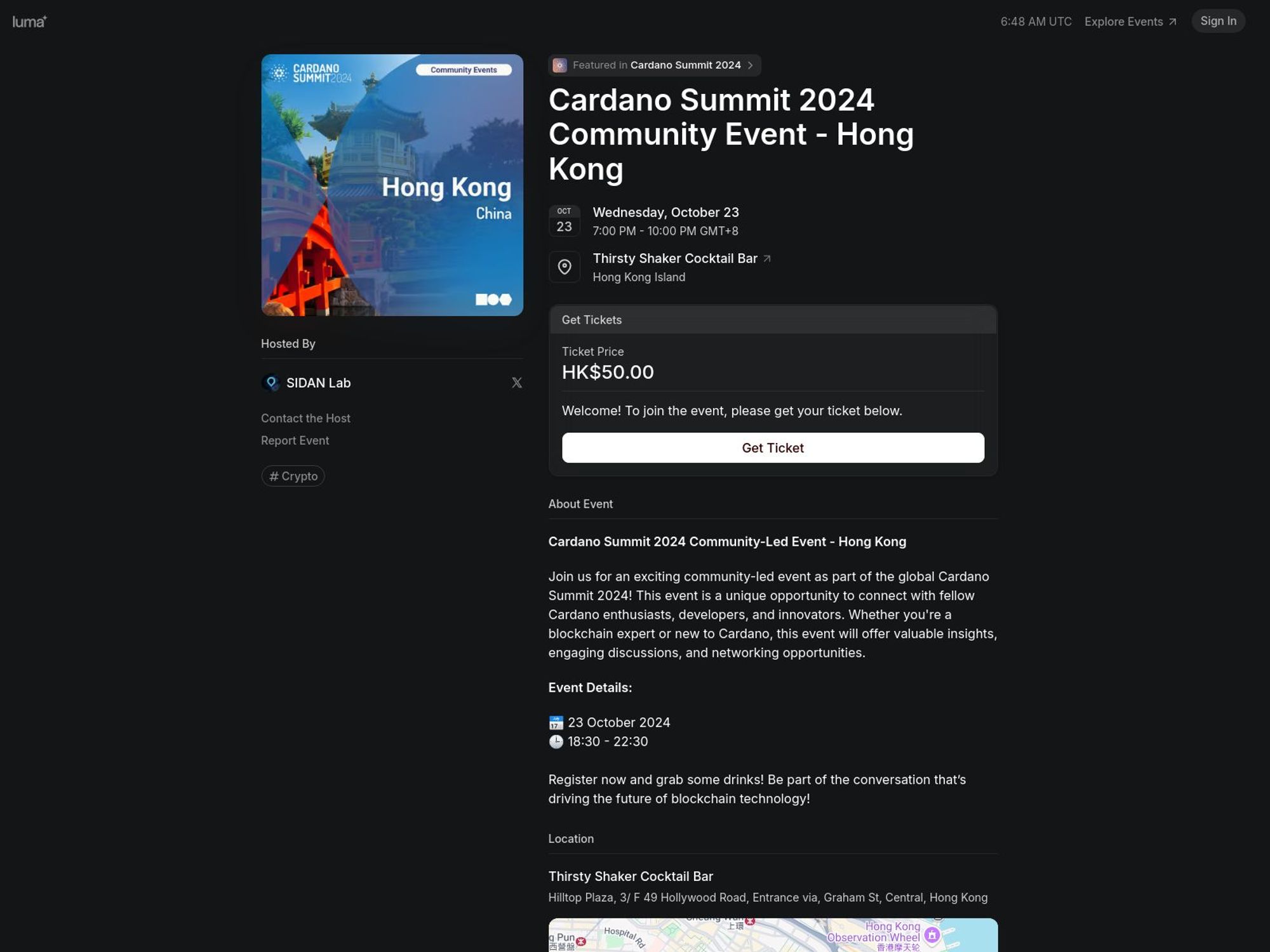 Cardano Summit 2024 Community Event - Hong Kong website