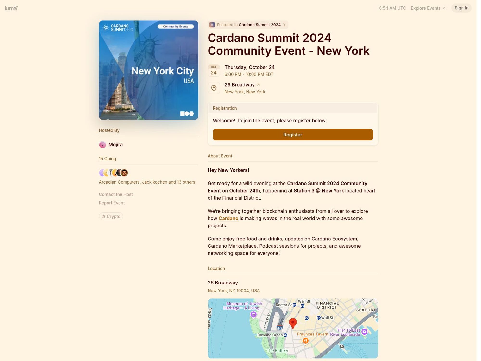 Cardano Summit 2024 Community Event - New York website