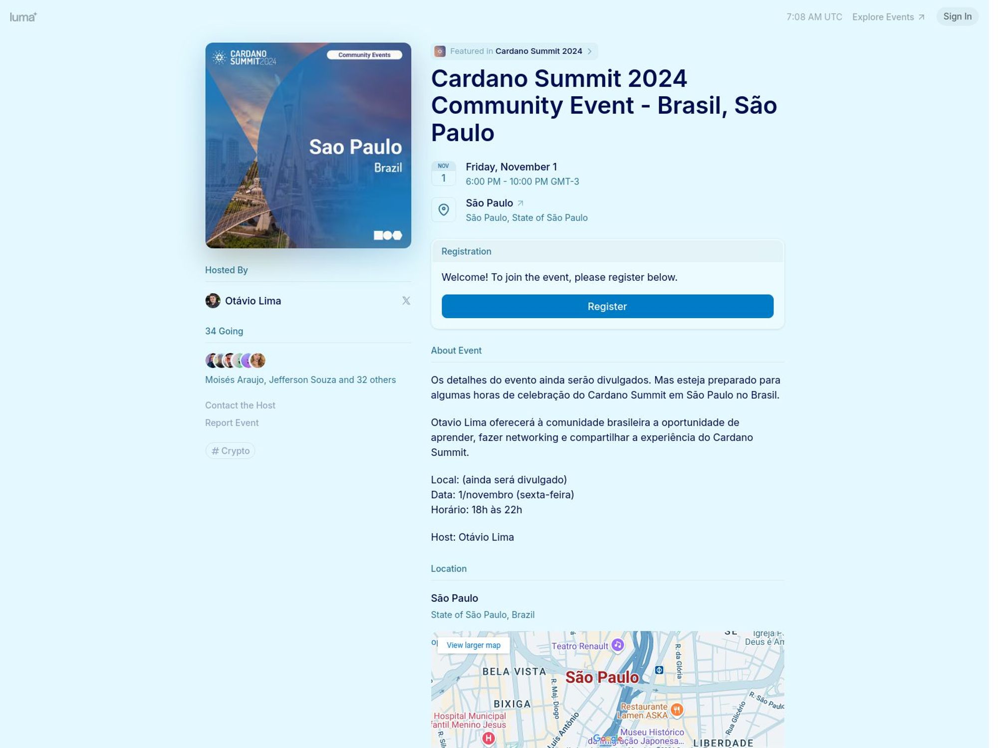 Cardano Summit 2024 Community Event - Brasil, São Paulo website