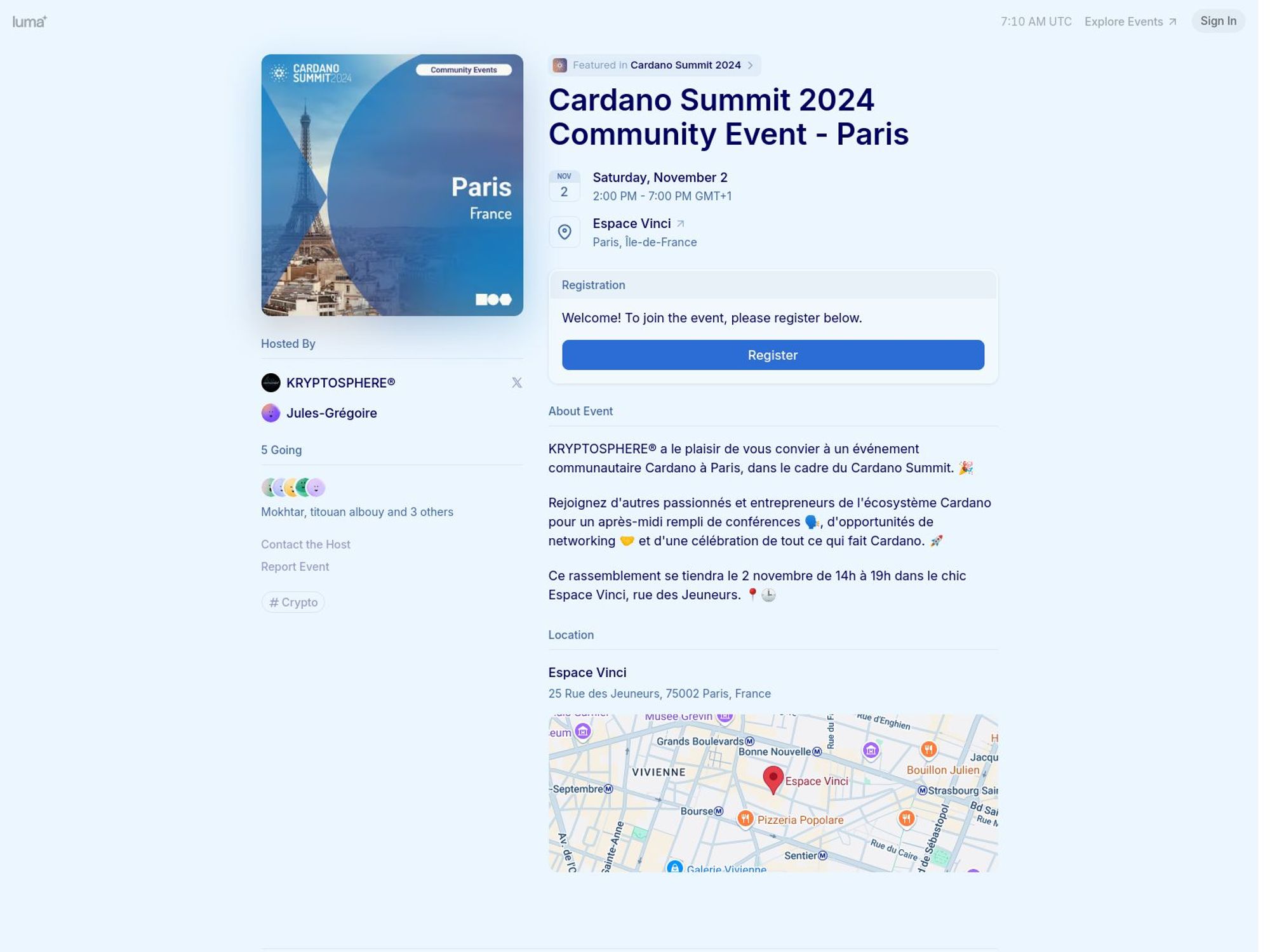 Cardano Summit 2024 Community Event – Paris screenshot