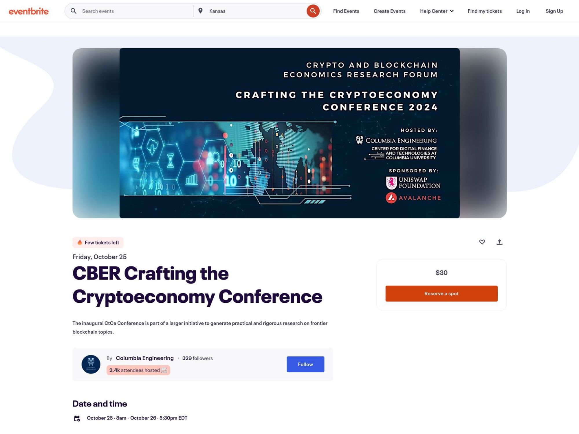 CBER Crafting the Cryptoeconomy Conference website