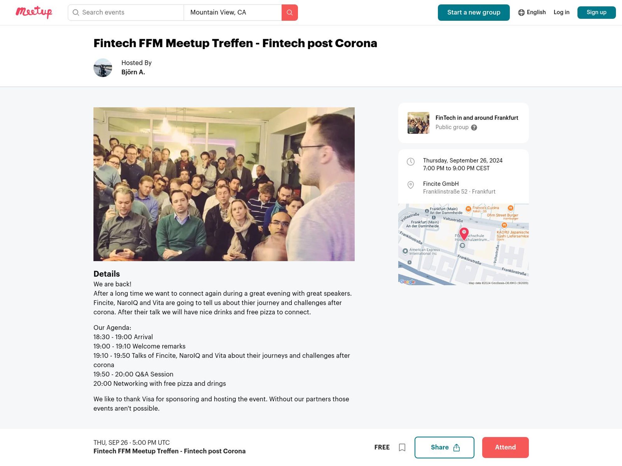 Fintech FFM Meetup Treffen – Fintech post Corona screenshot