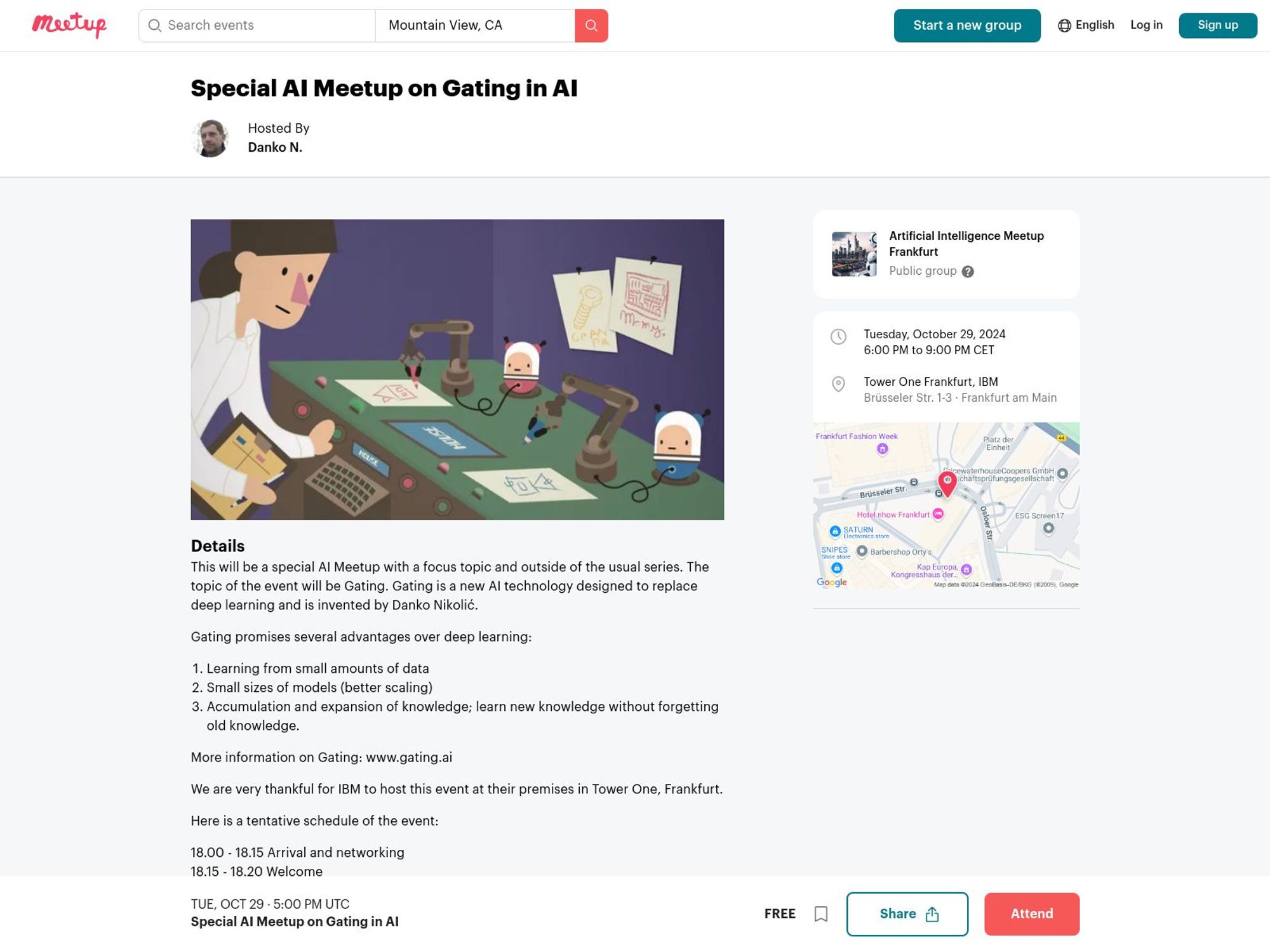 Special AI Meetup on Gating in AI website