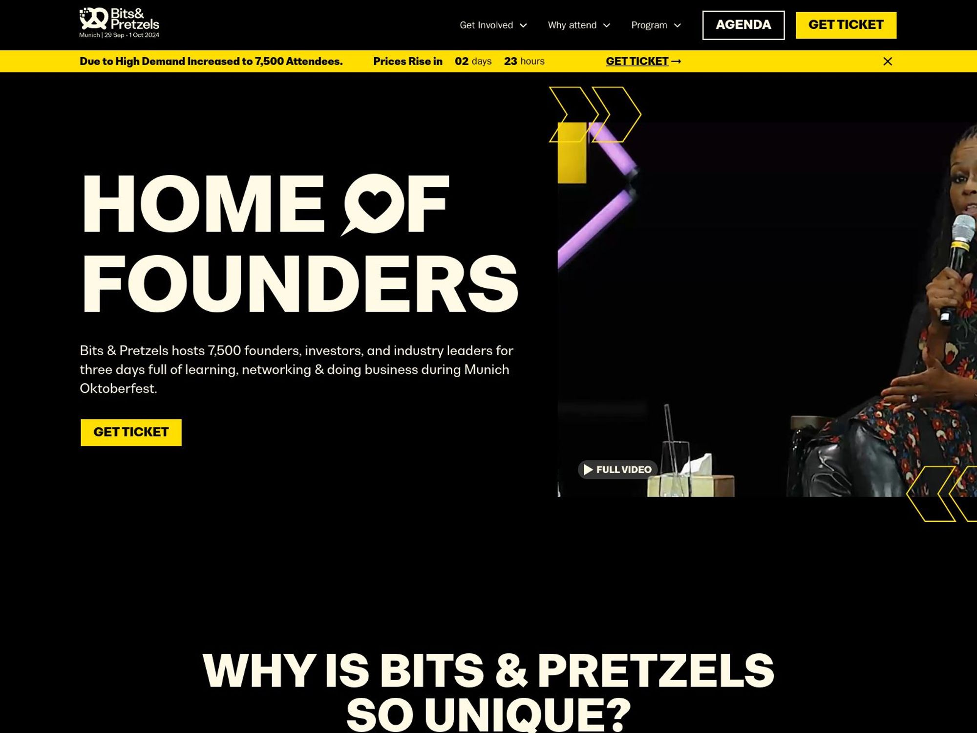 Bits & Pretzels 2024 website