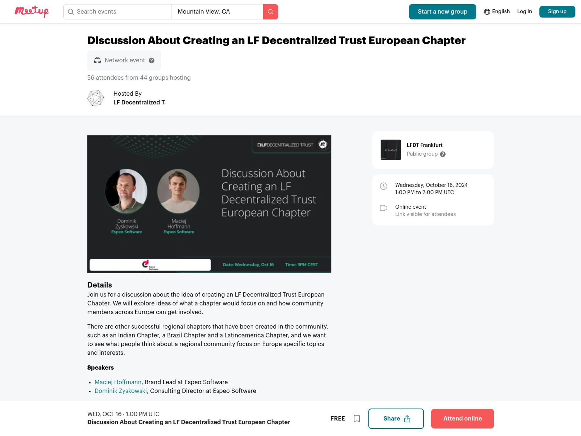 Discussion About Creating an LF Decentralized Trust European Chapter screenshot